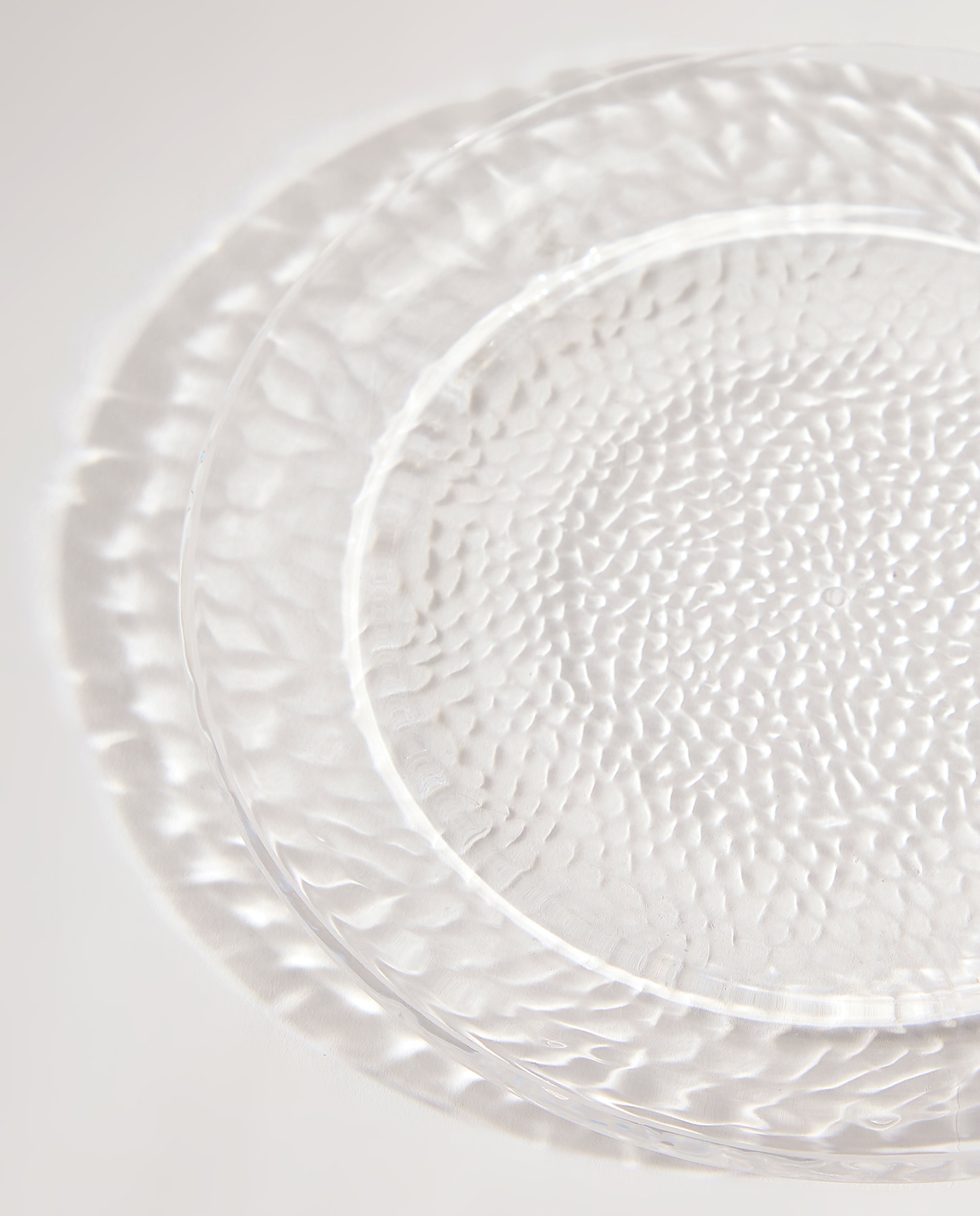 Plato de postre de melamina para exterior Diamond Transparente-4