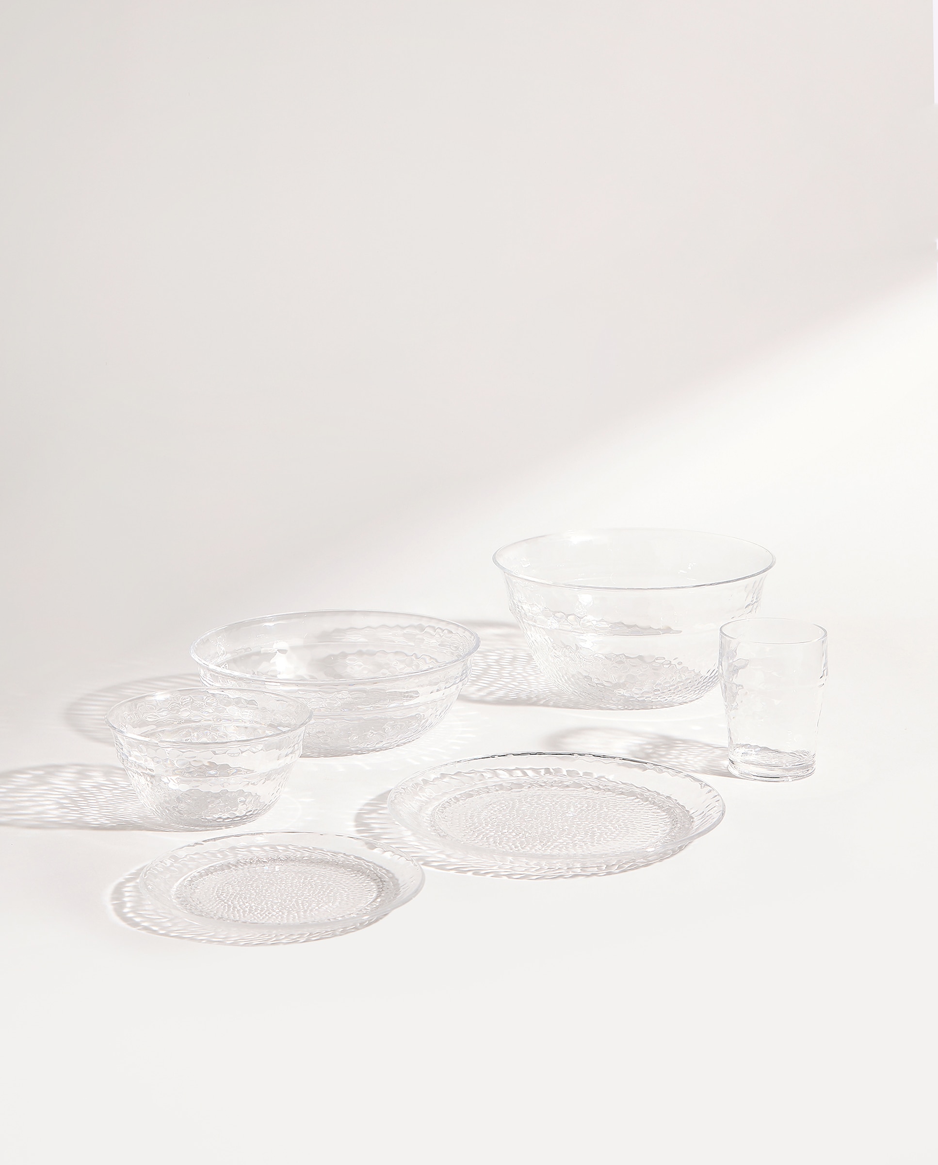 Plato de postre de melamina para exterior Diamond Transparente-5