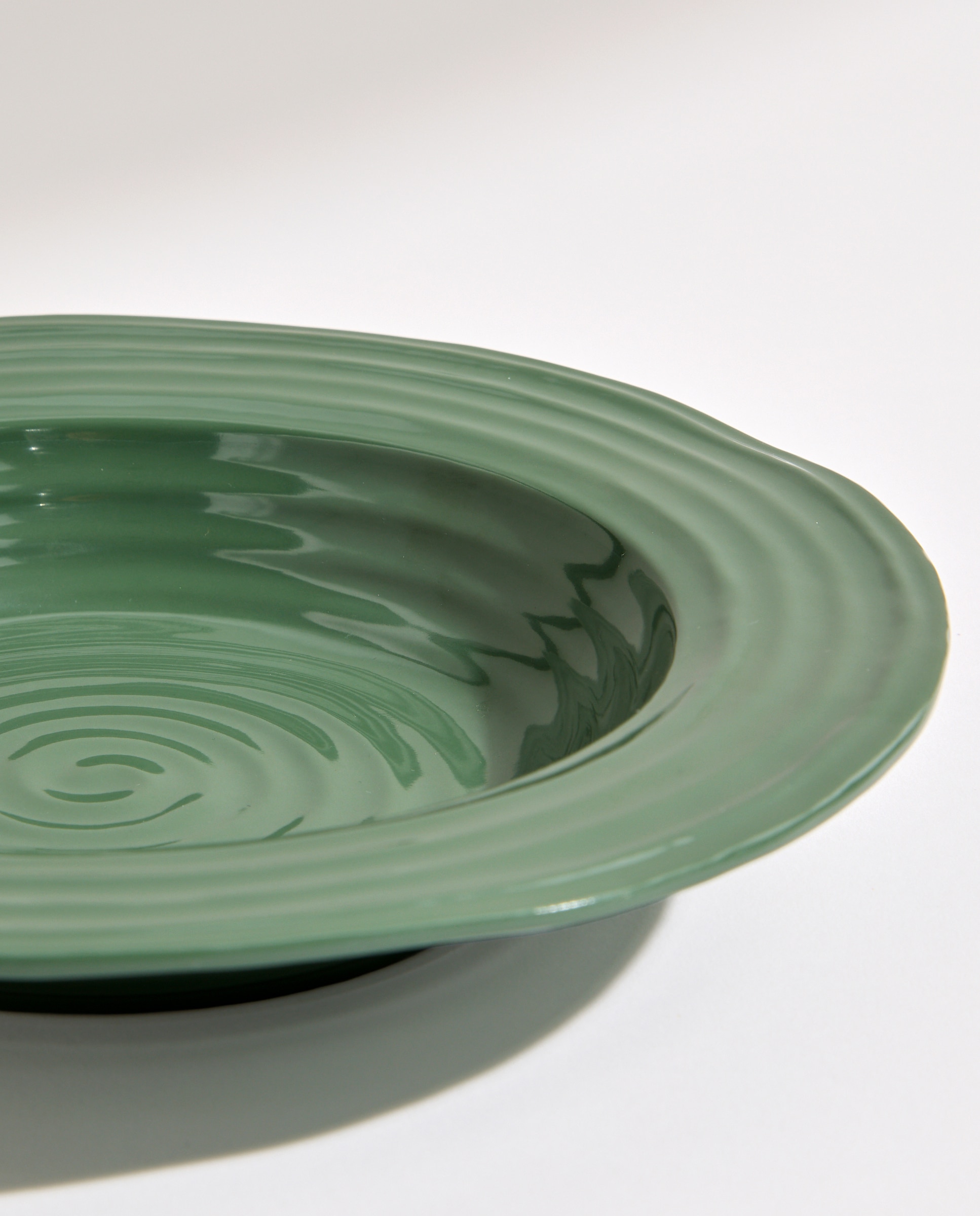 Plato hondo de melamina para exterior Relieve Verde-4