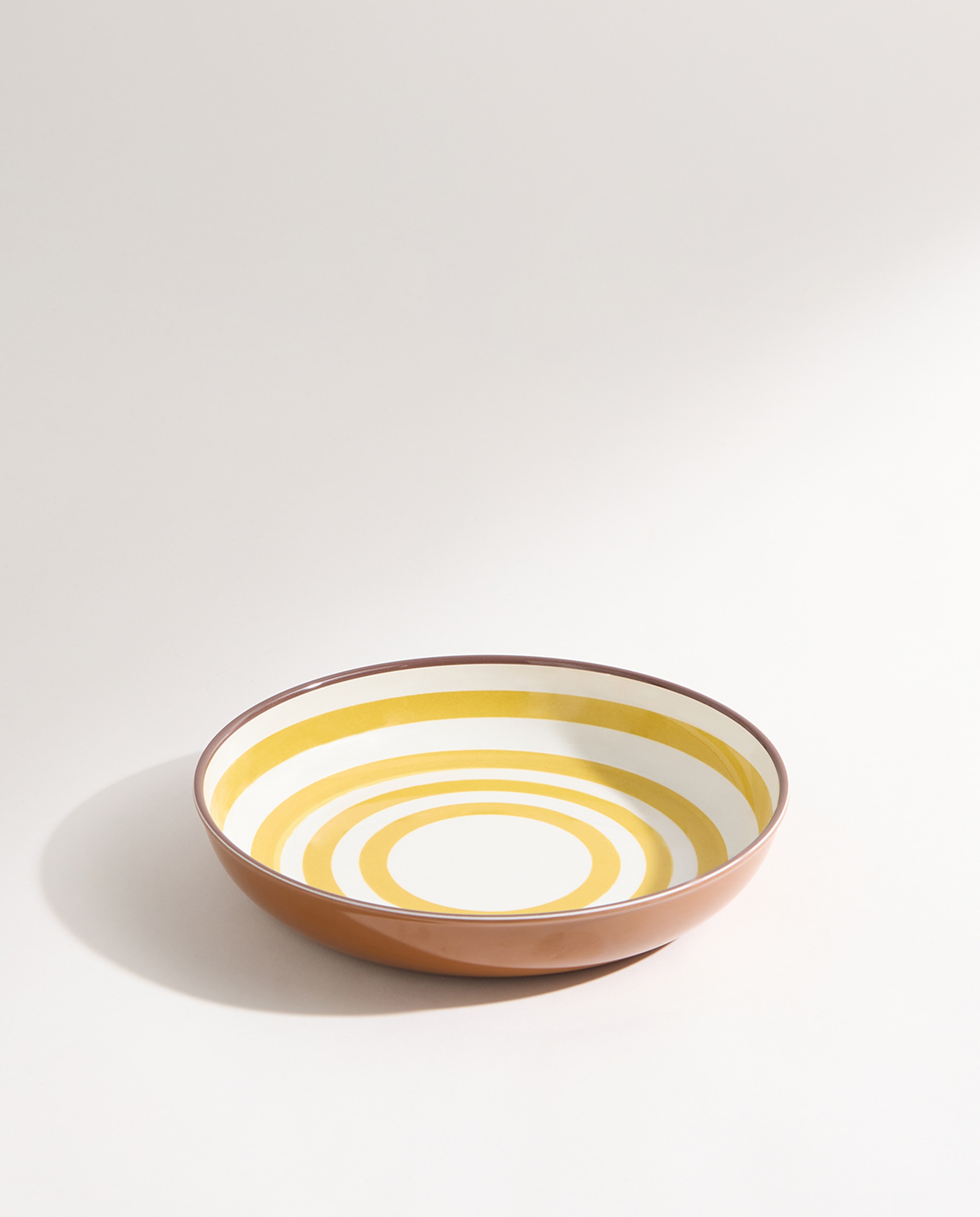 Plato hondo de melamina para exterior bambú Ethno Amarillo-2
