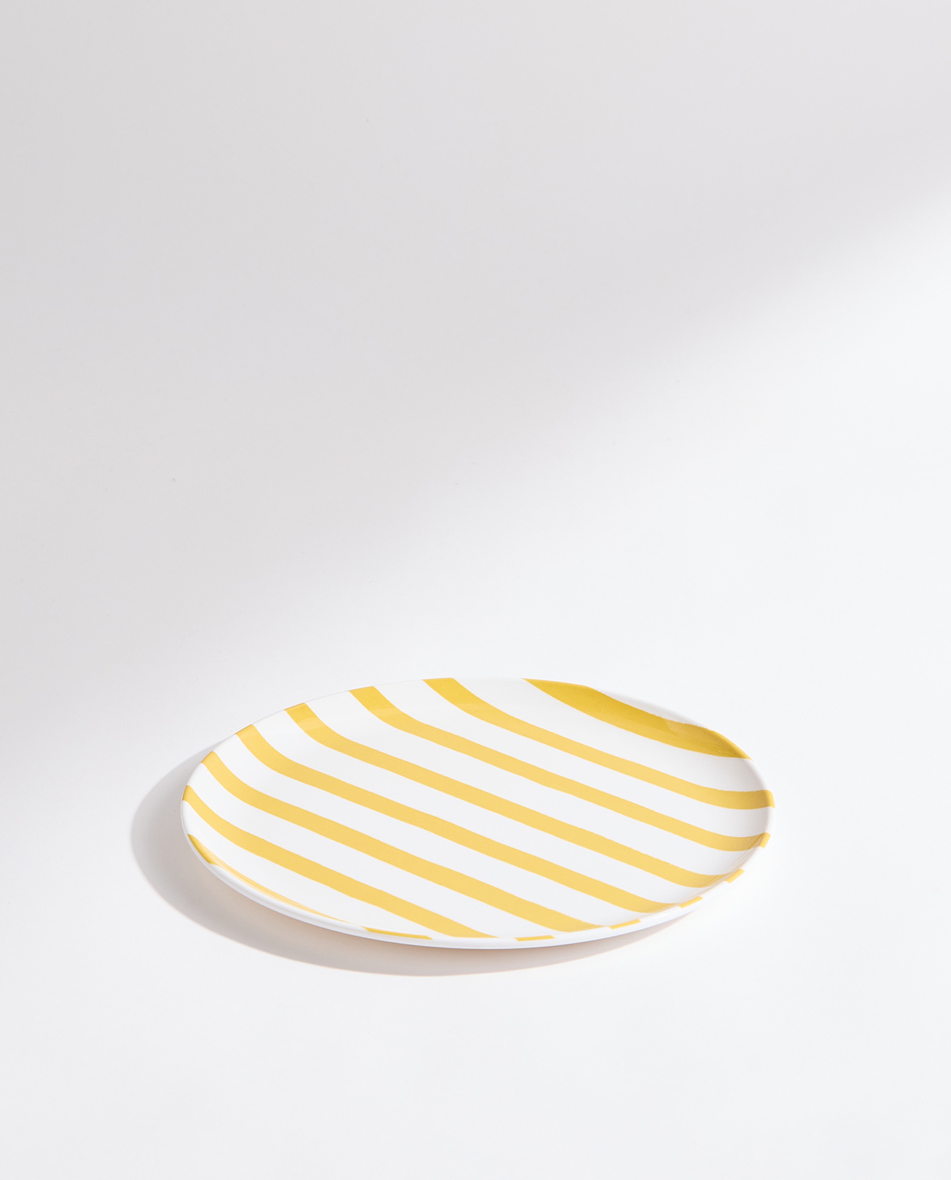 Plato llano de melamina para exterior Rayas Pacífico Amarillo-2