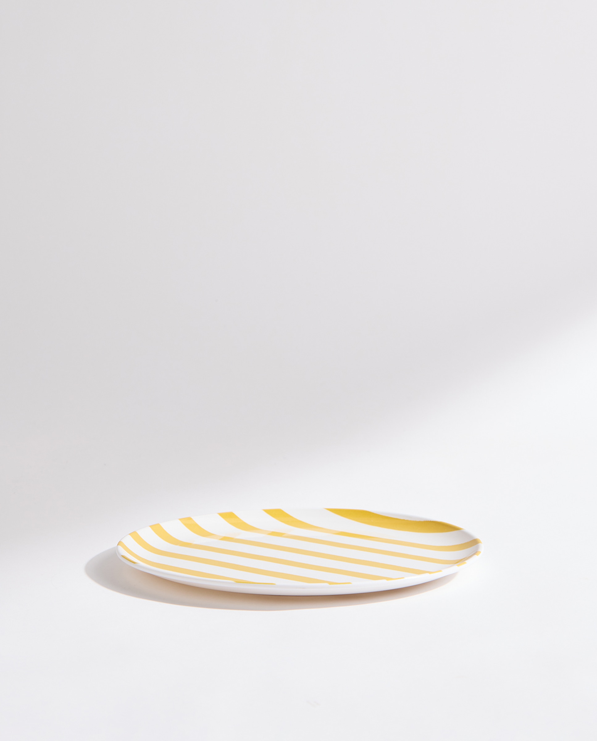 Plato llano de melamina para exterior Rayas Pacífico Amarillo-3