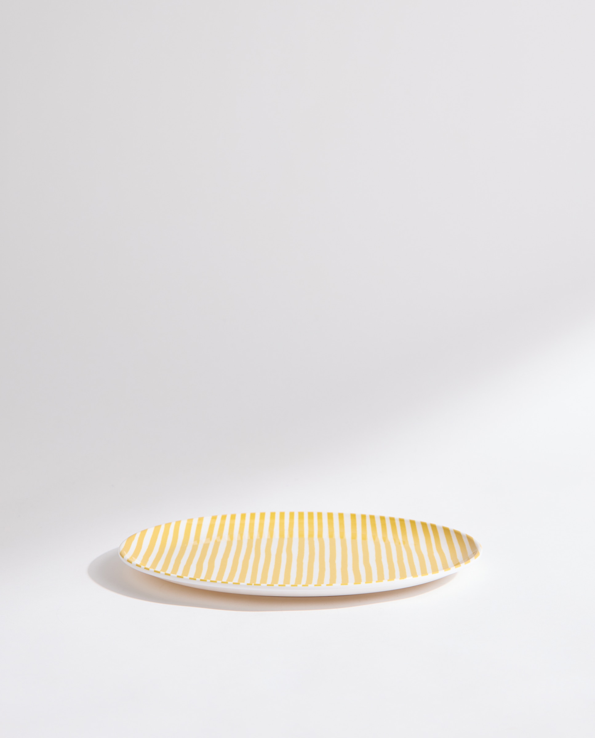 Plato llano de melamina para exterior Rayas Pacífico Amarillo-3