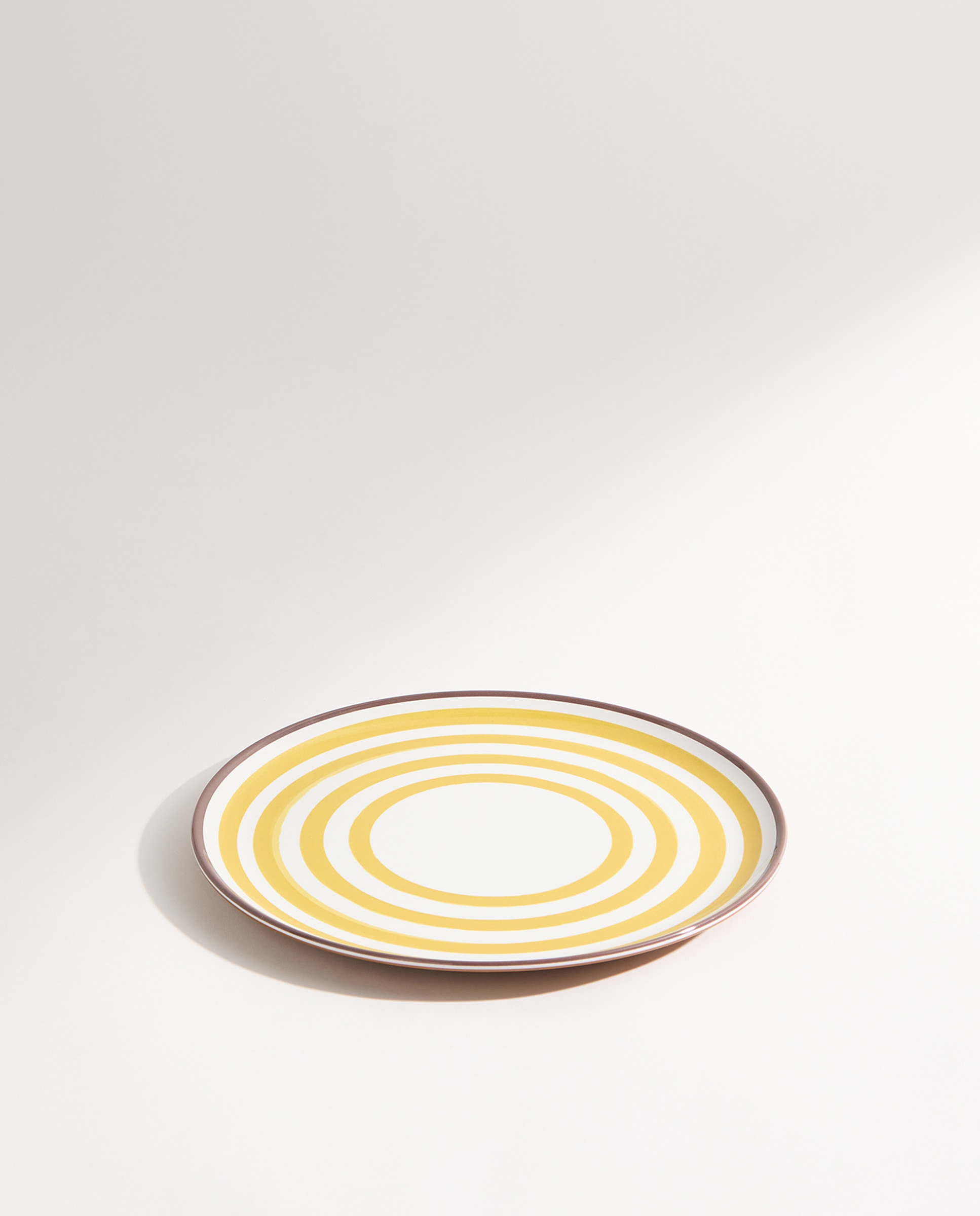 Plato llano de melamina para exterior bambú Ethno Amarillo-2