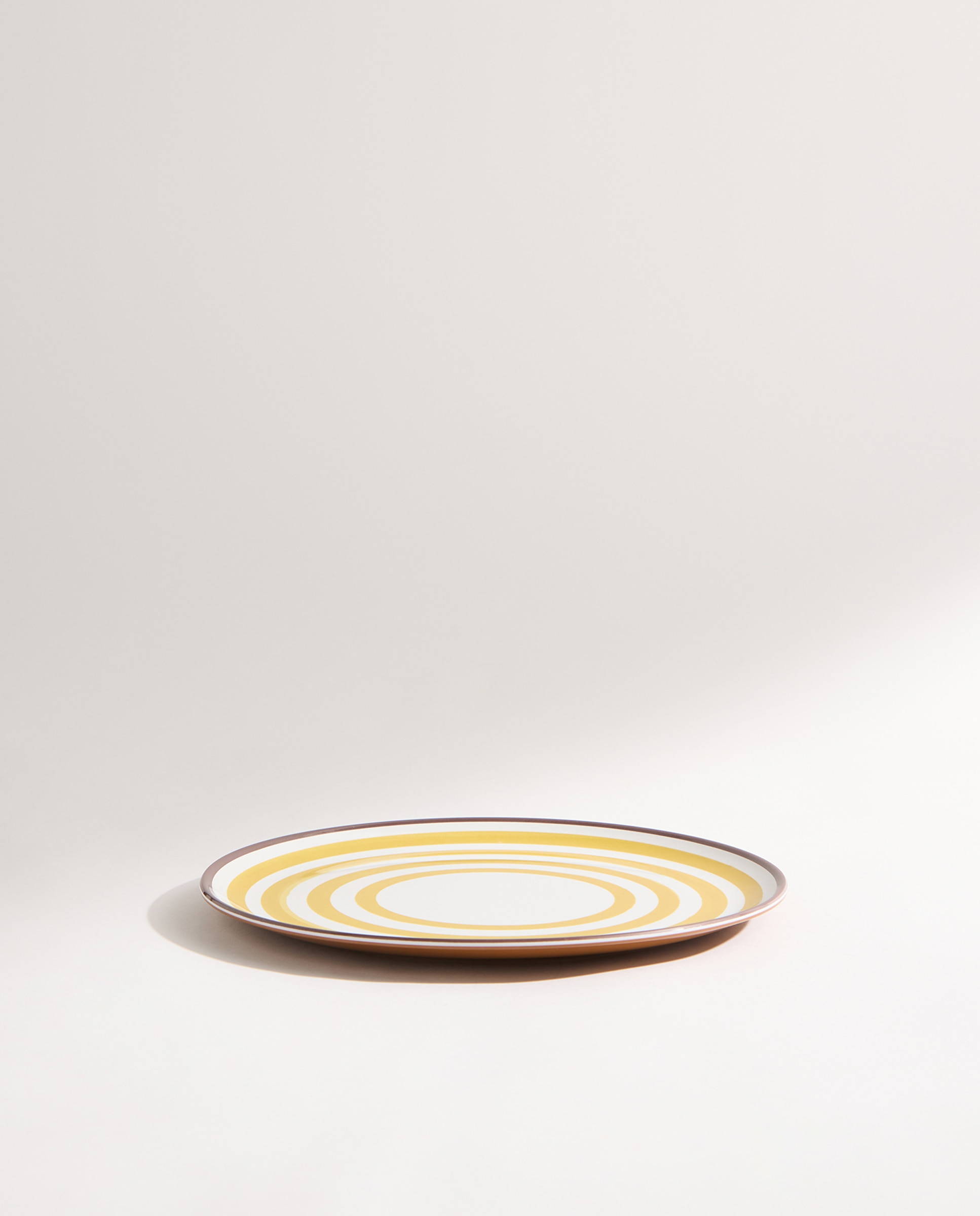 Plato llano de melamina para exterior bambú Ethno Amarillo-3