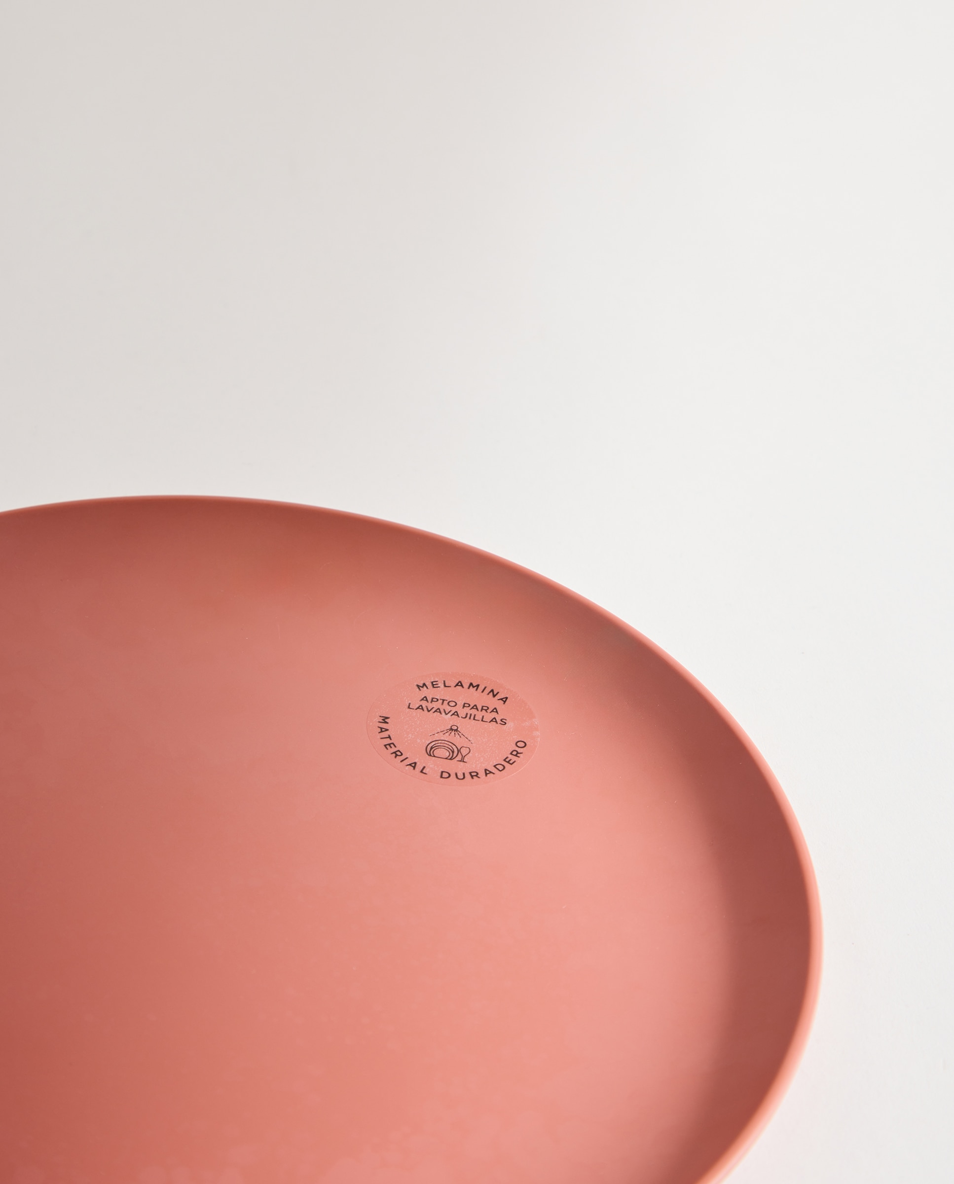 Plato llano de melamina para exterior Tulip Rosa-4