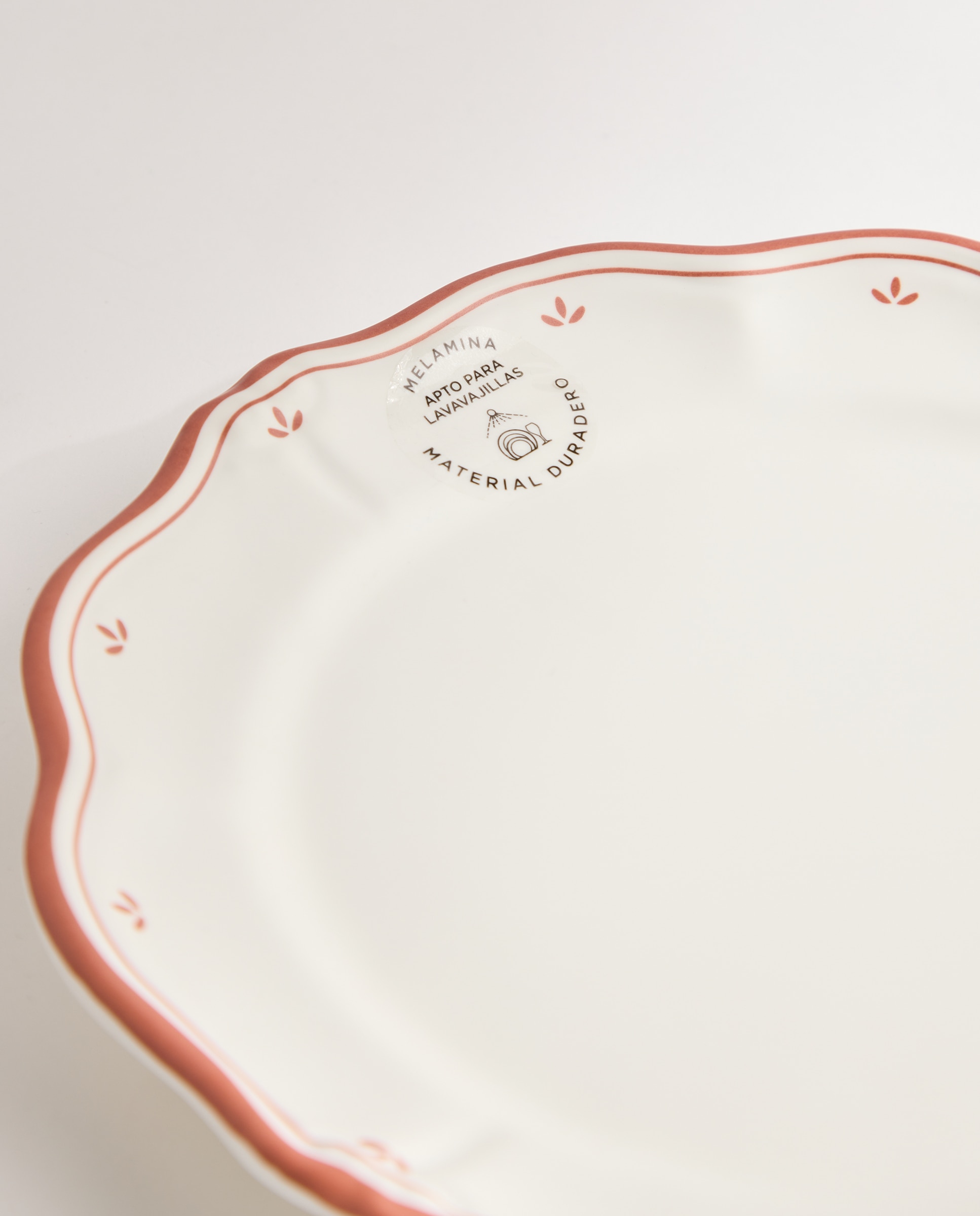 Plato llano de melamina para exterior Romantic Tulip Rosa-4