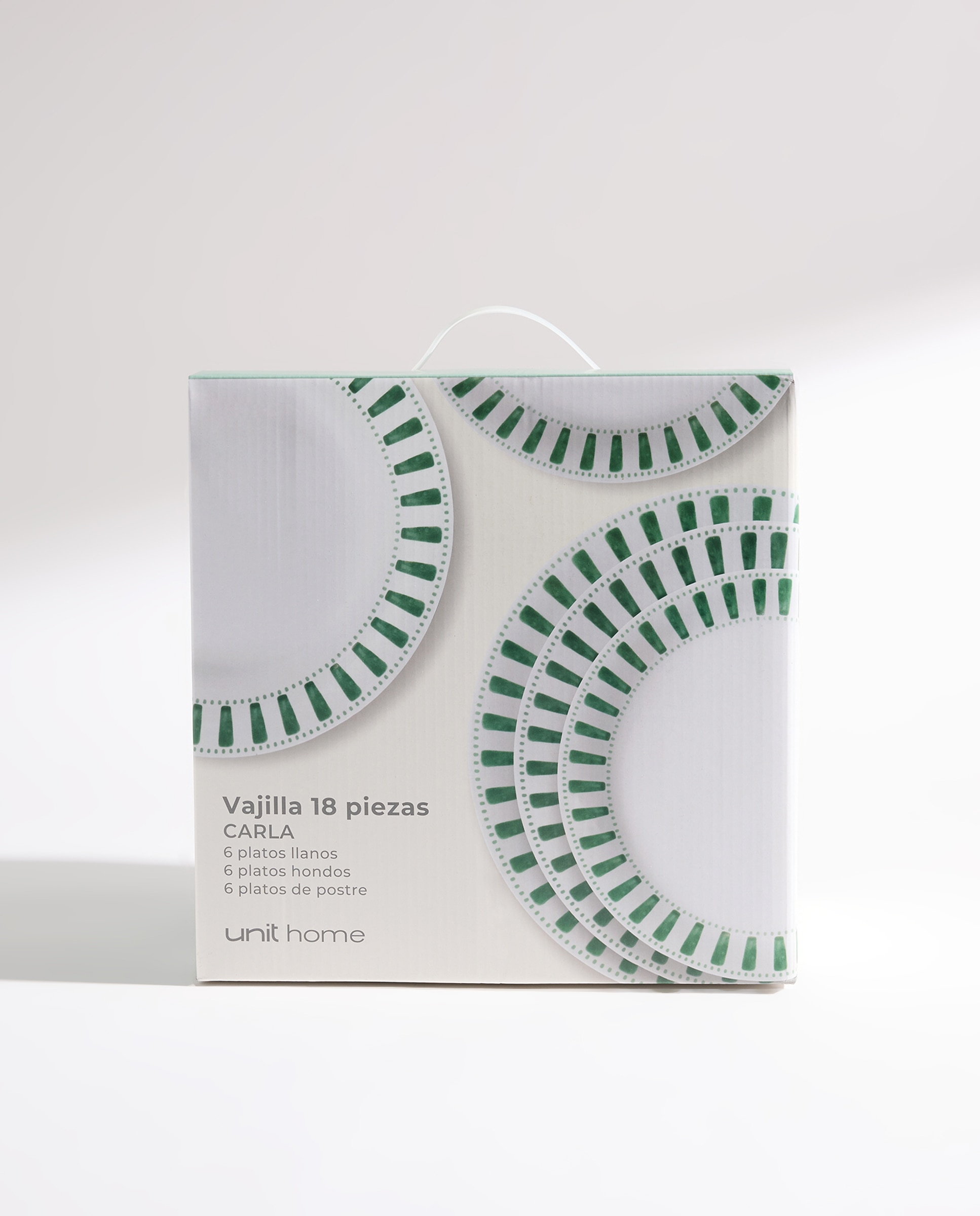 Vajilla de porcelana de 18 piezas Carla Verde-6