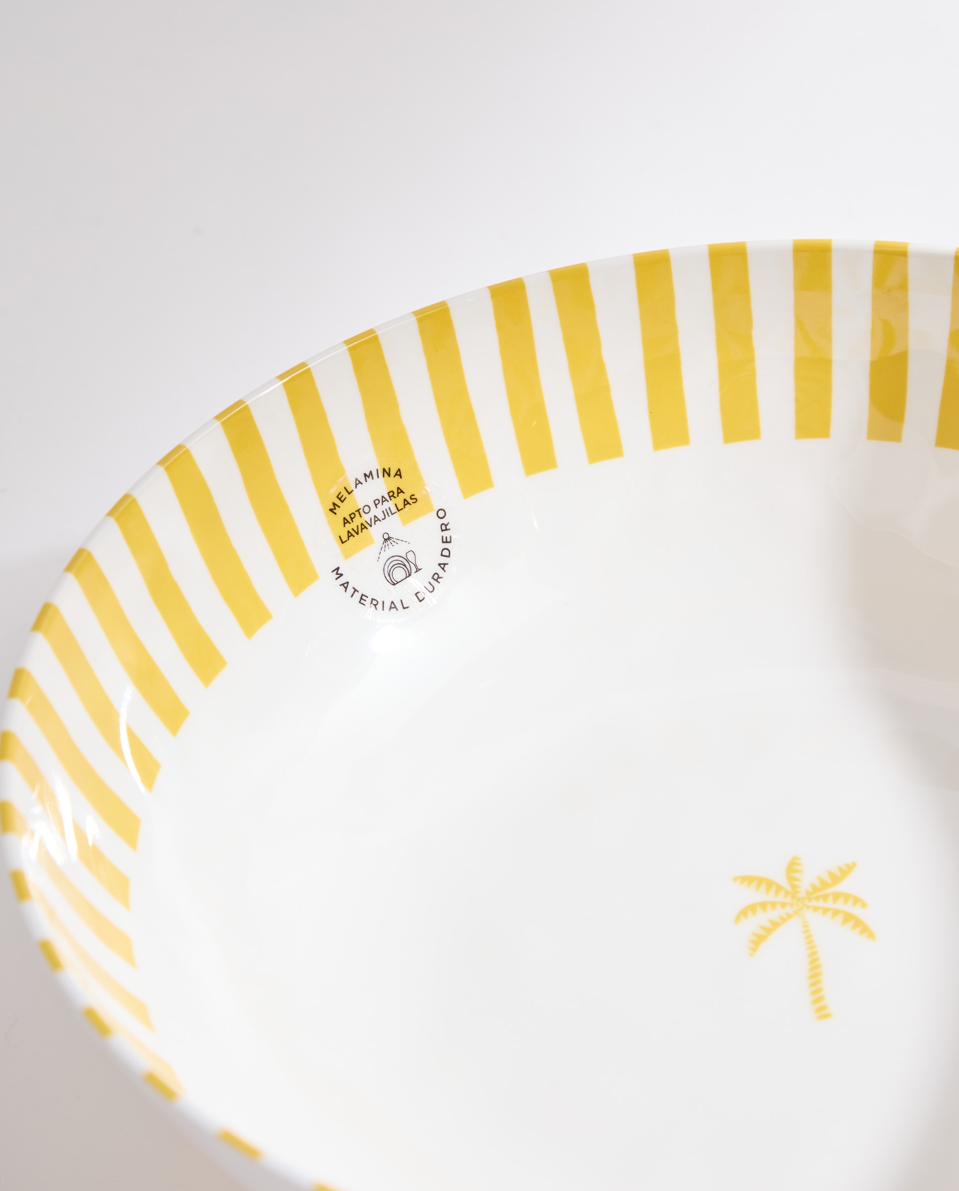 Ensaladera de melamina para exterior Palmera Pacífico Amarillo-4
