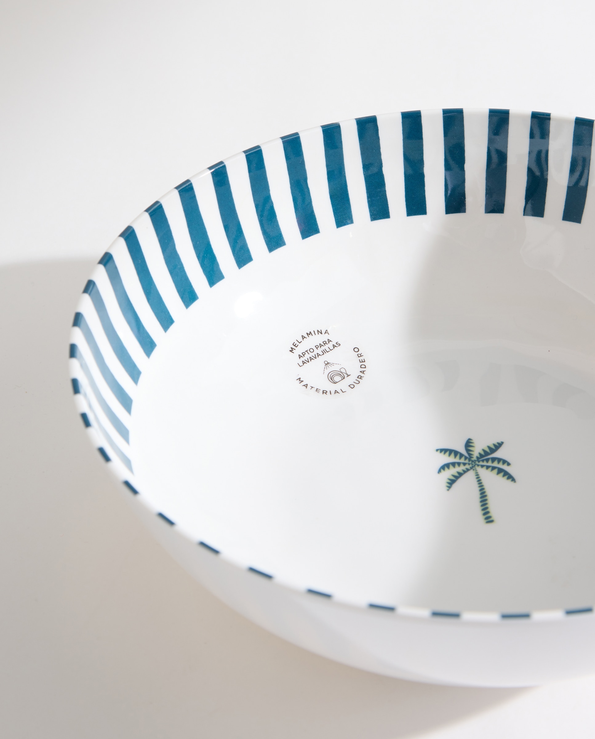 Ensaladera de melamina para exterior Palmera Pacífico Azul-5