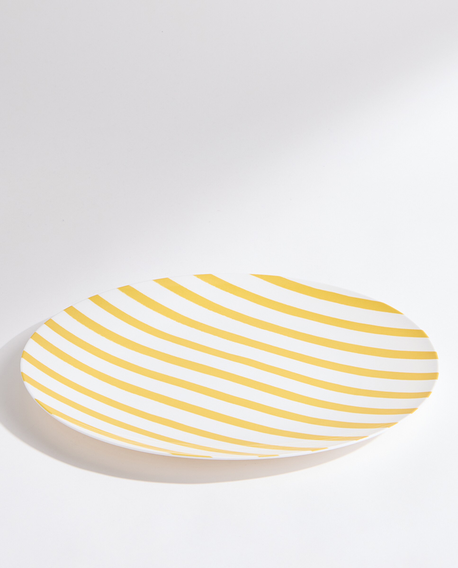 Fuente redonda de melamina para exterior Rayas Pacífico Amarillo-2