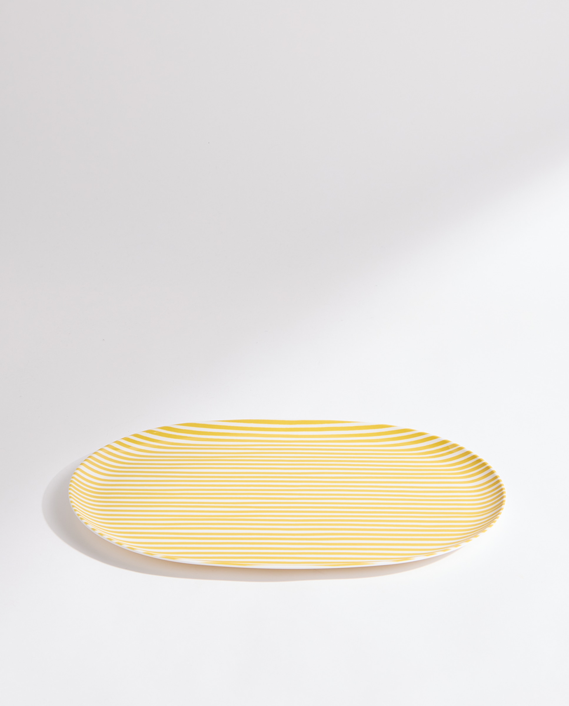 Fuente redonda de melamina para exterior Rayas Pacífico Amarillo-2
