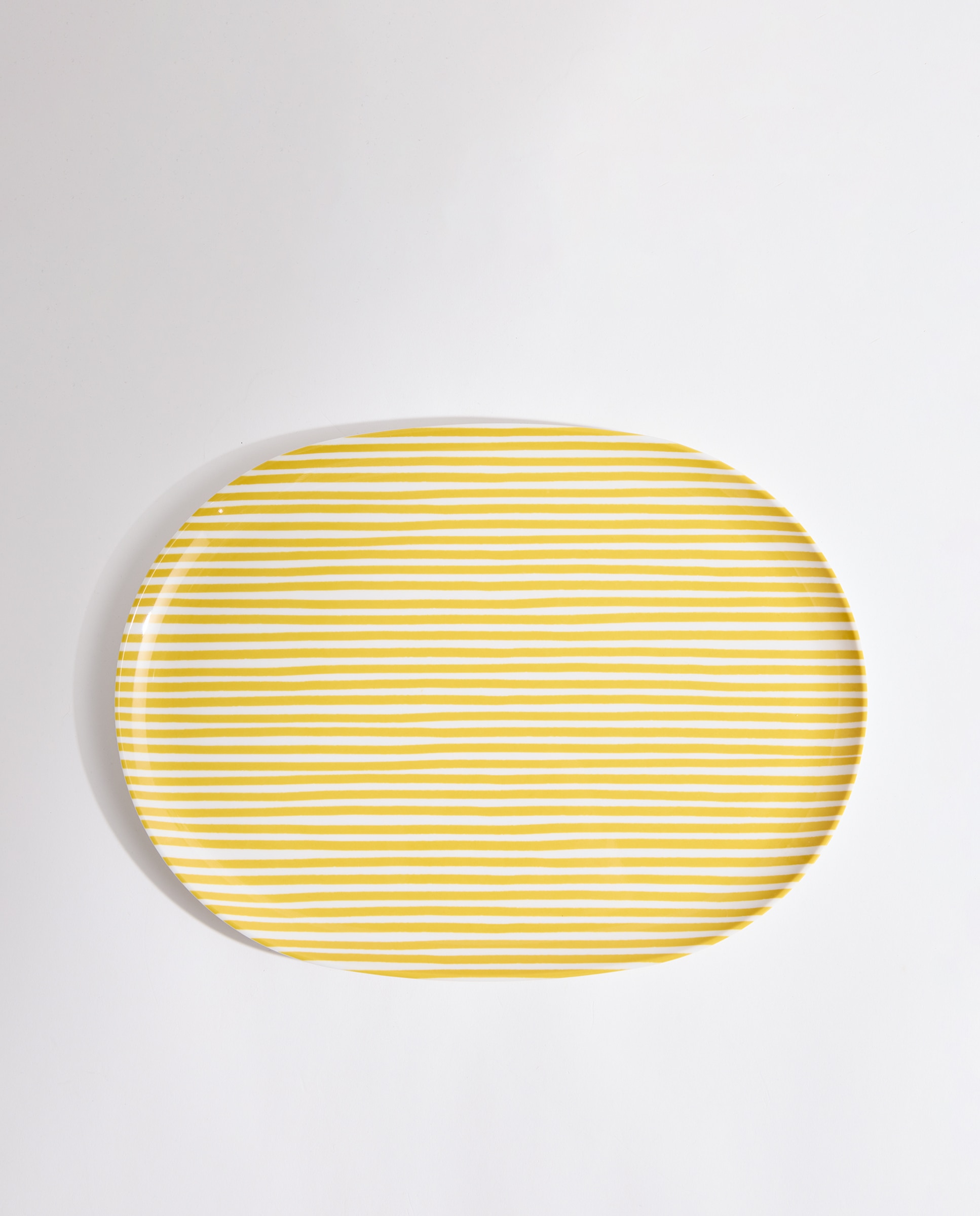 Fuente redonda de melamina para exterior Rayas Pacífico Amarillo-4