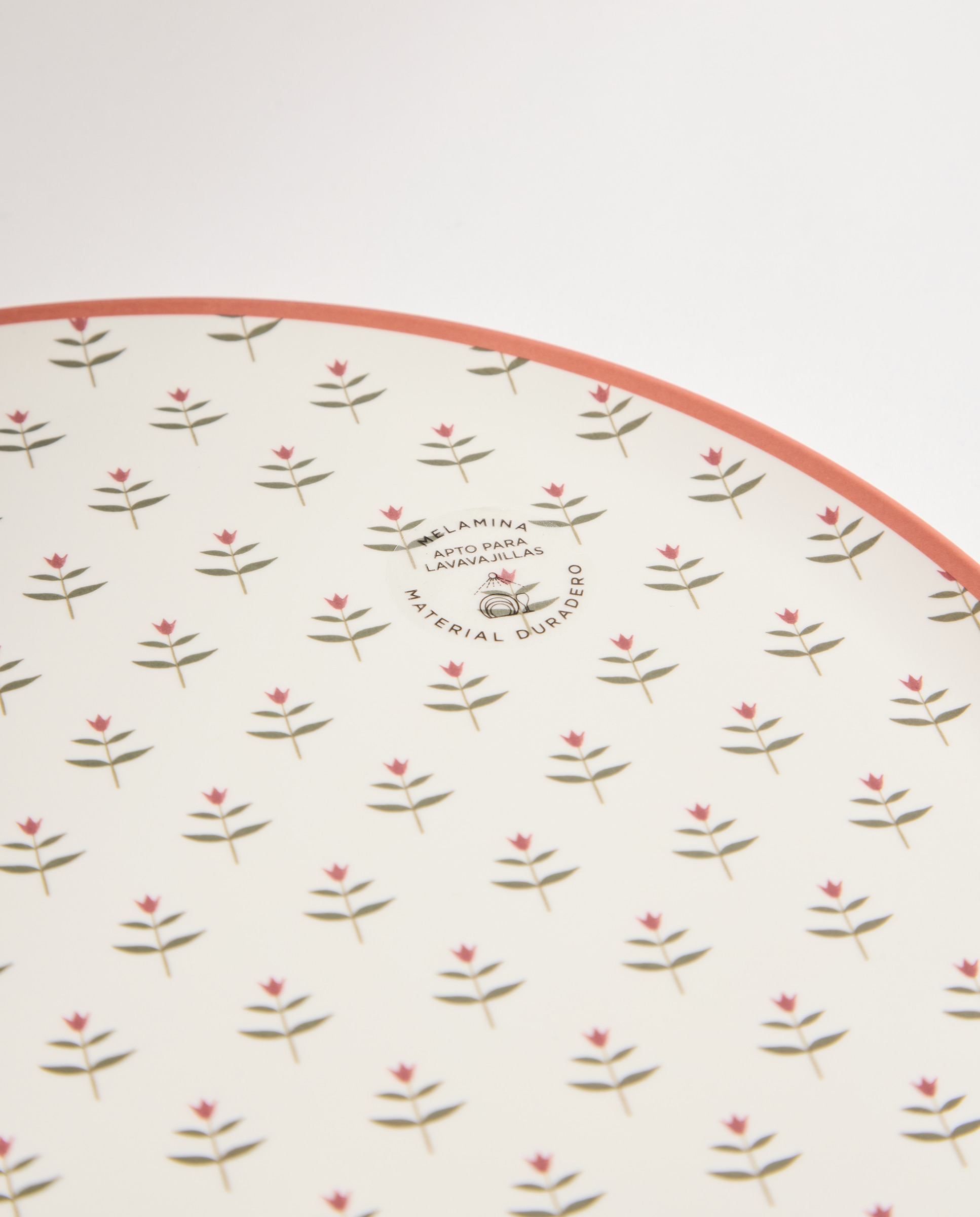 Fuente redonda de melamina para exterior Tulip Rosa-4
