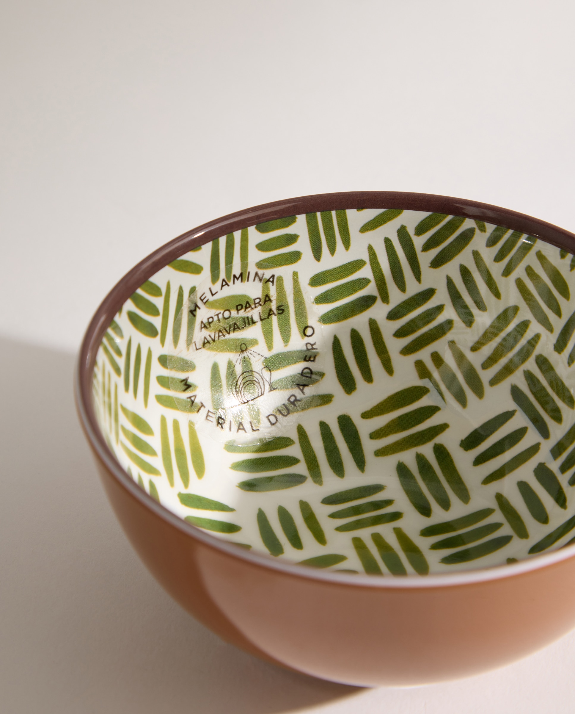 Bowl de melamina para exterior bambú Ethno Verde-4