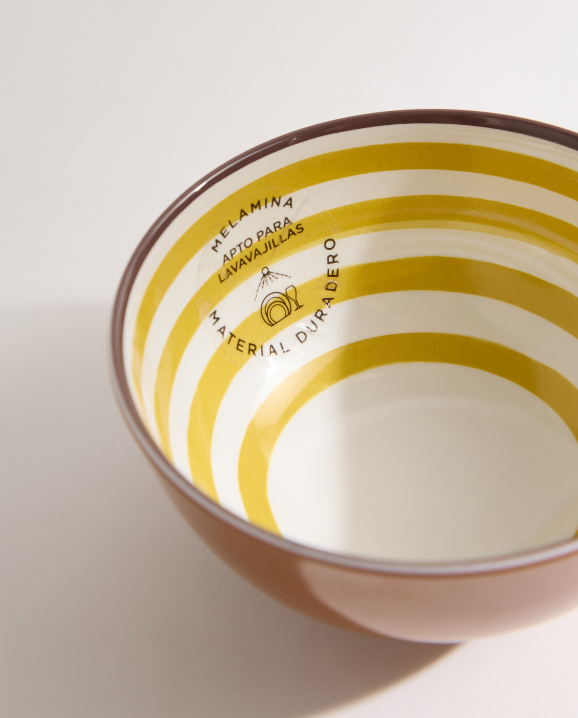 Bowl de melamina para exterior bambú Ethno Amarillo-4