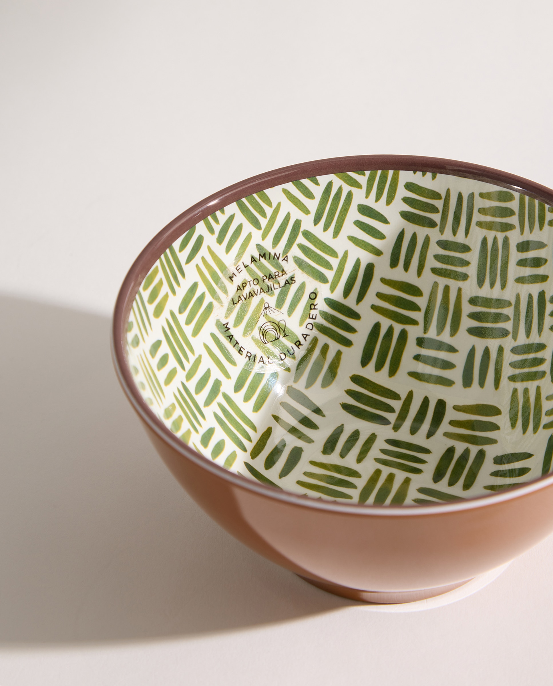 Bowl de melamina para exterior bambú Ethno Verde-4