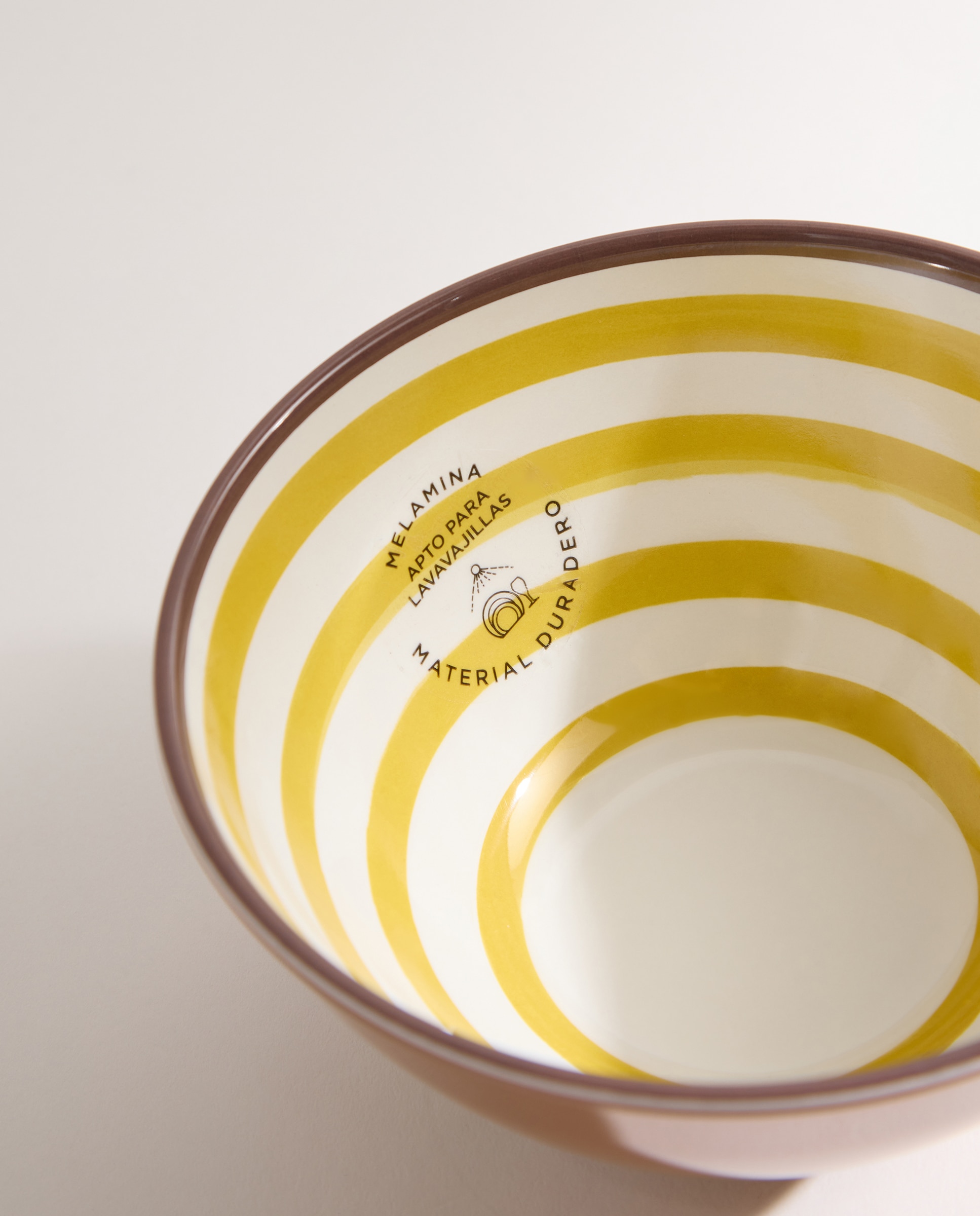 Bowl de melamina para exterior bambú Ethno Amarillo-4