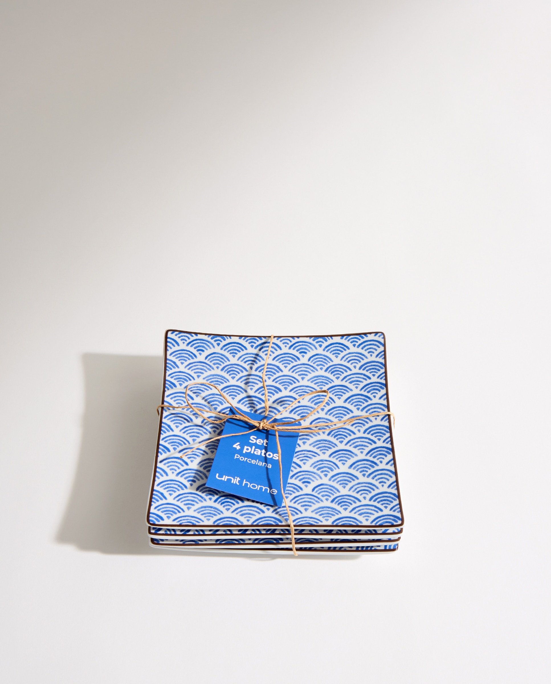 Set de 4 platos para pan Oriental Azul-4