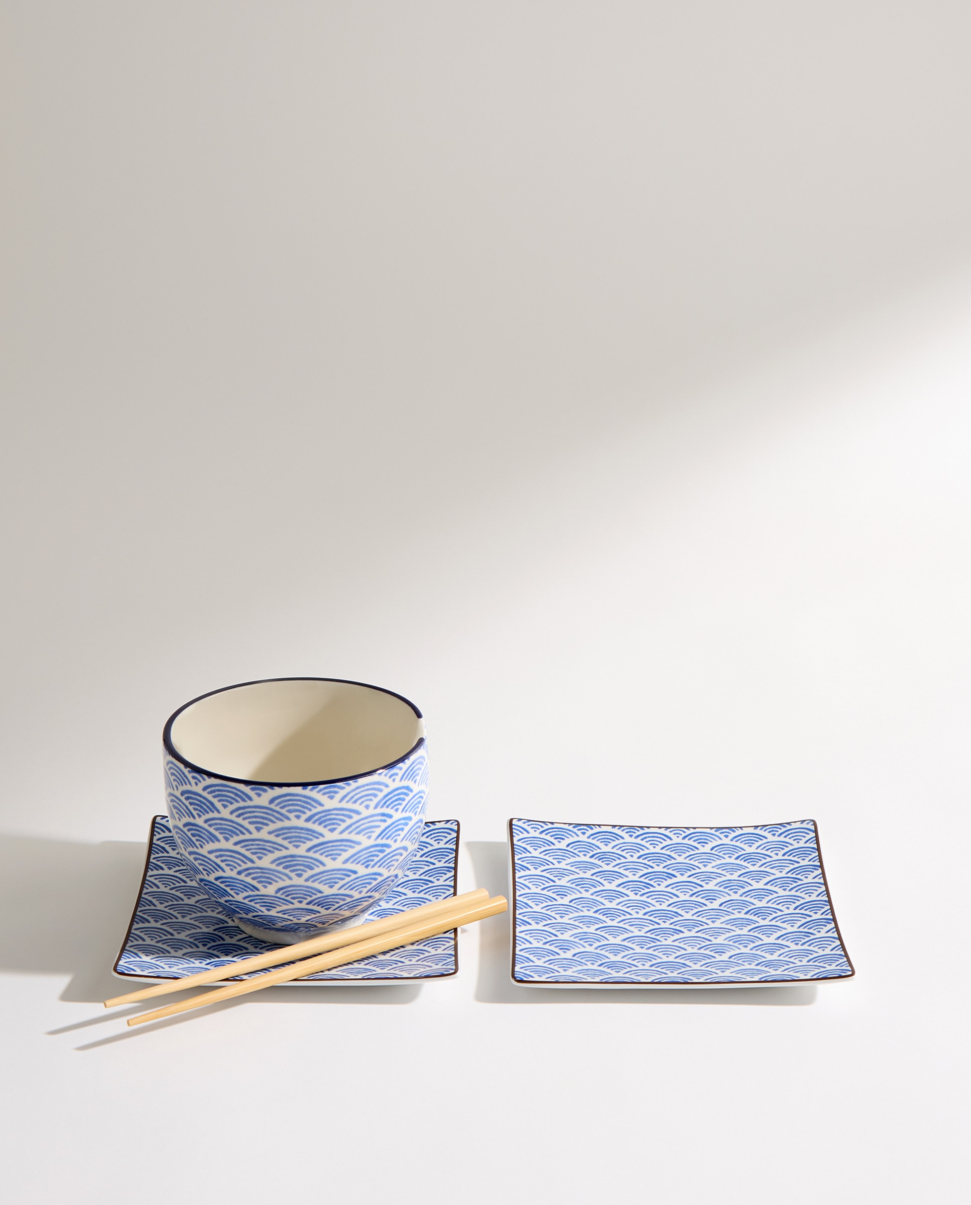 Set de 4 platos para pan Oriental Azul-6