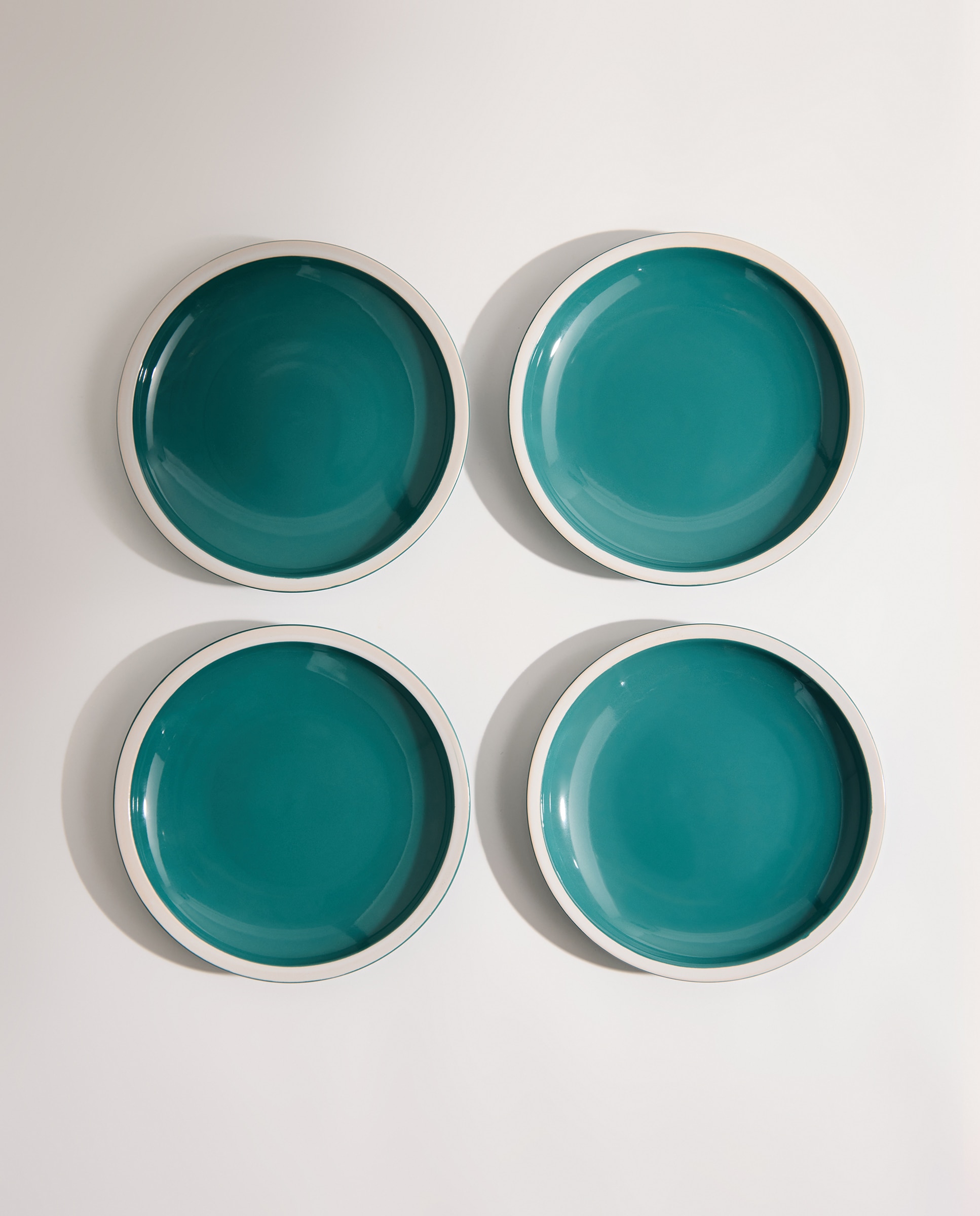Set de 4 platos de postre Emma Verde oscuro-2