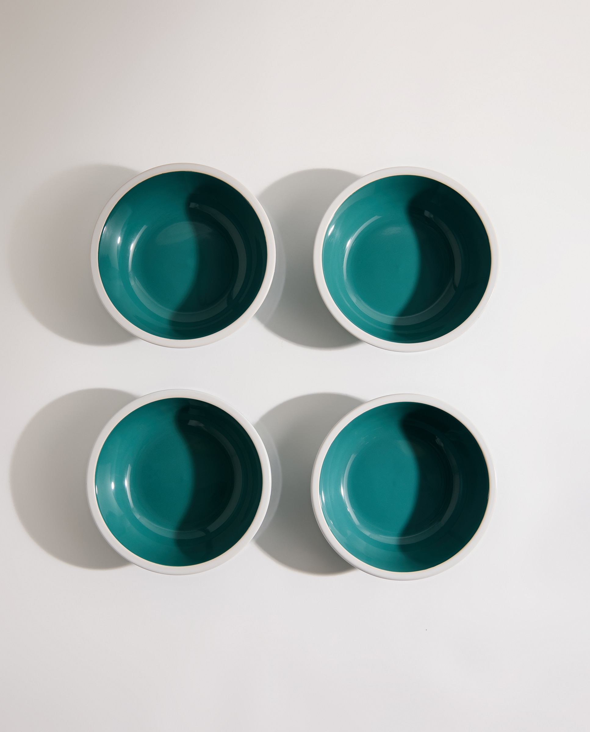 Set de 4 platos hondos Emma Verde oscuro-2