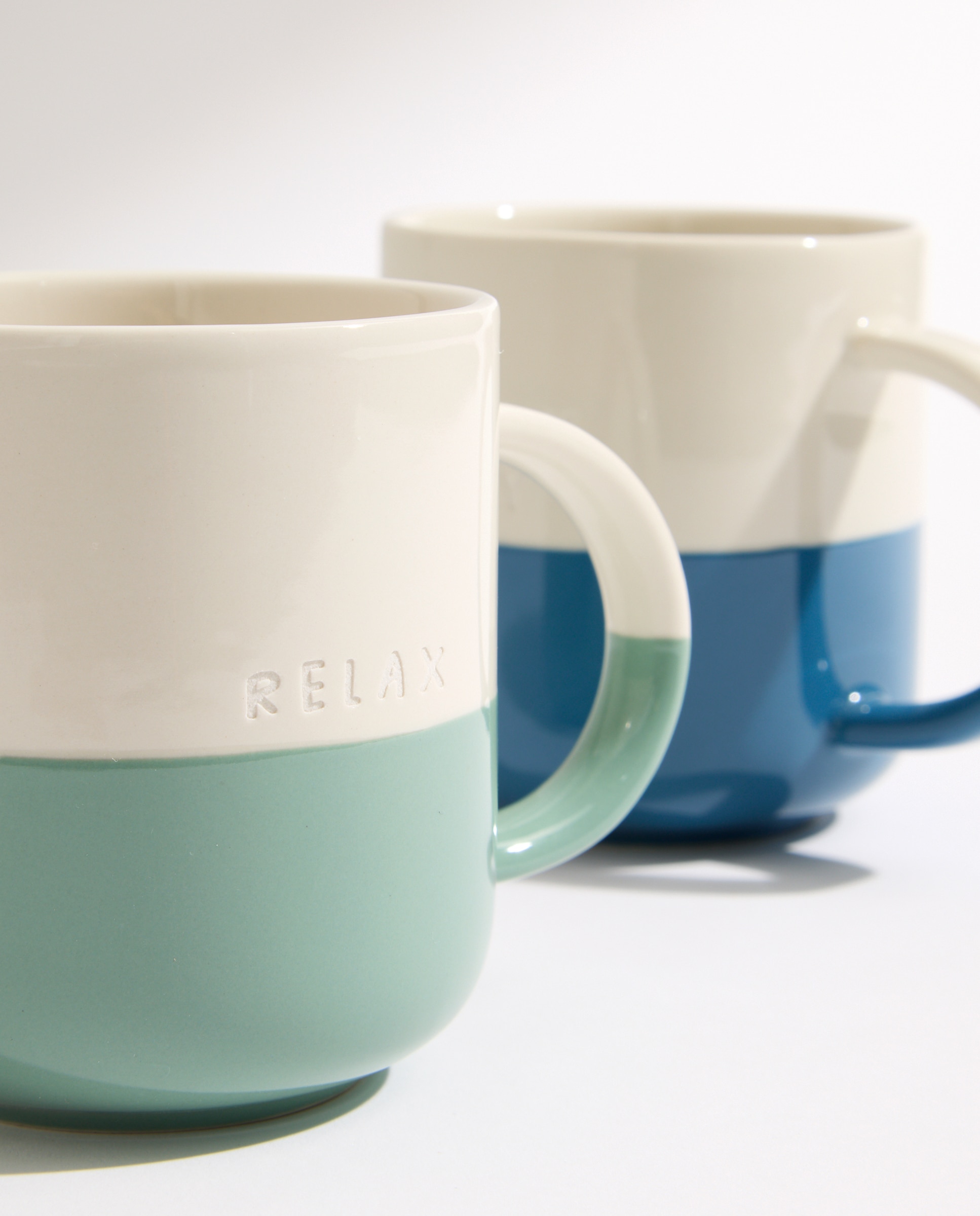 Set de 2 tazas mugs Bicolor Stone Azul-3