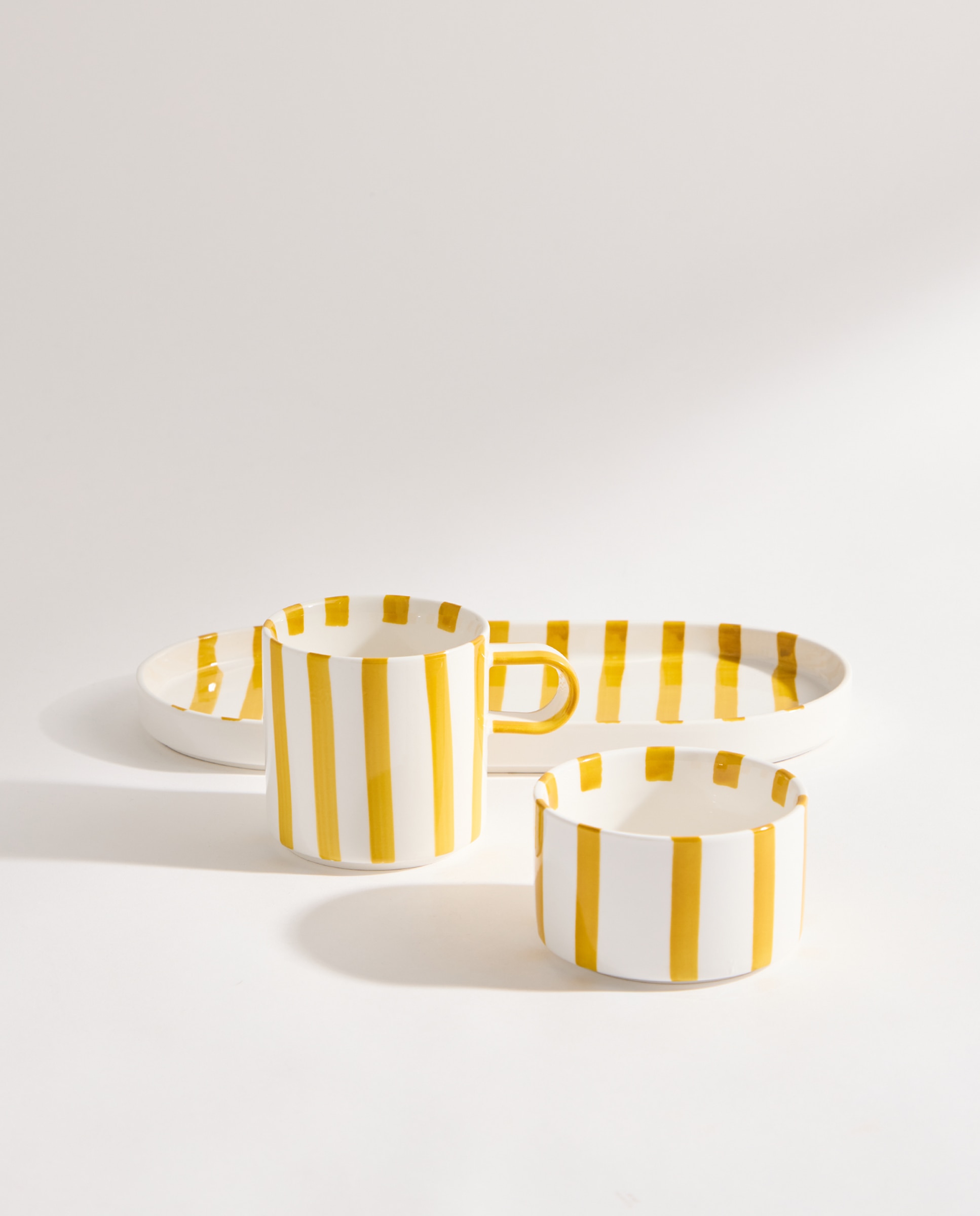 Set de desayuno de 3 piezas Rayas Amarillo-3