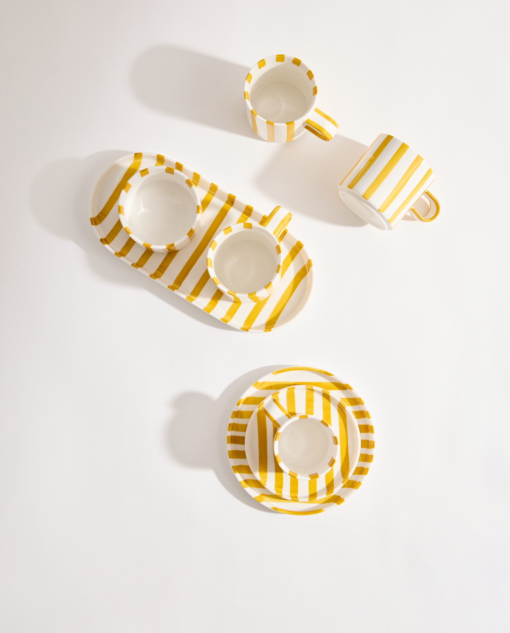 Set de desayuno de 3 piezas Rayas Amarillo-6