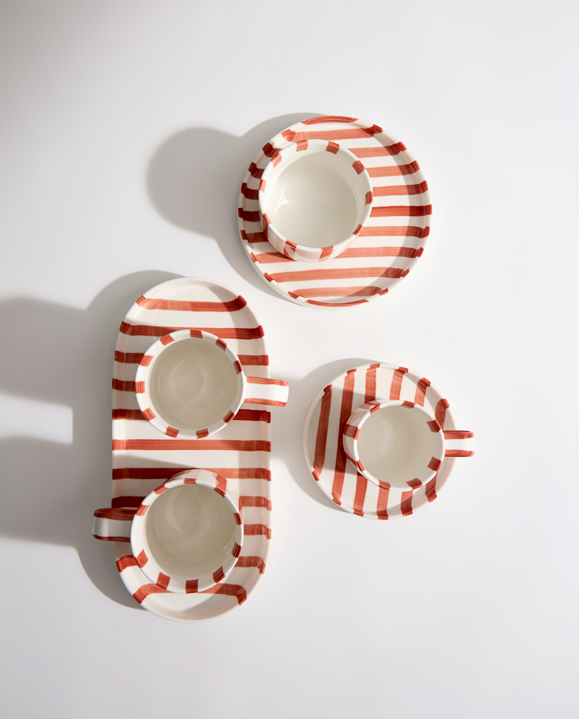 Set de desayuno de 3 piezas Rayas Rojo-6