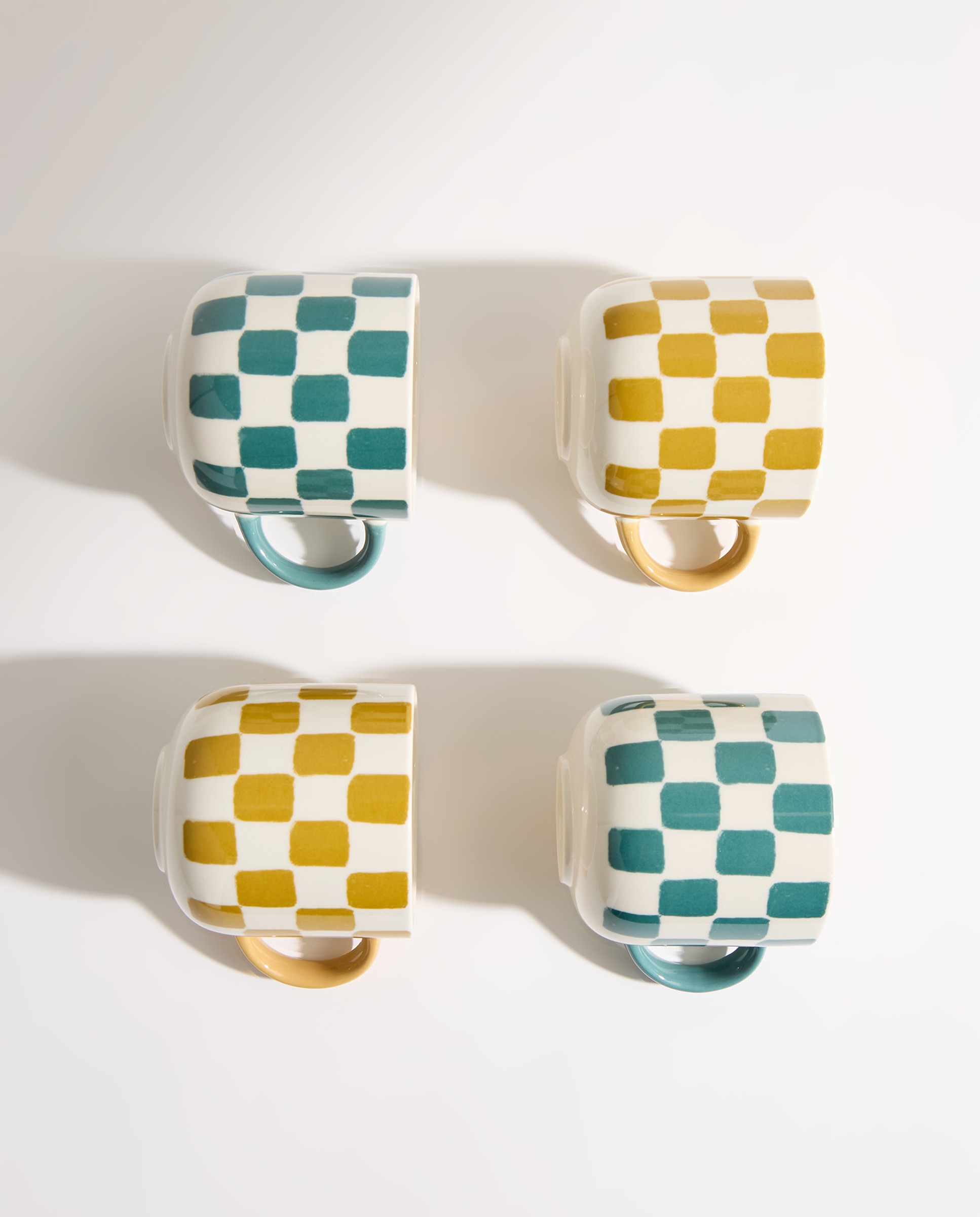 Set de 2 tazas mugs Damero Amarillo-4