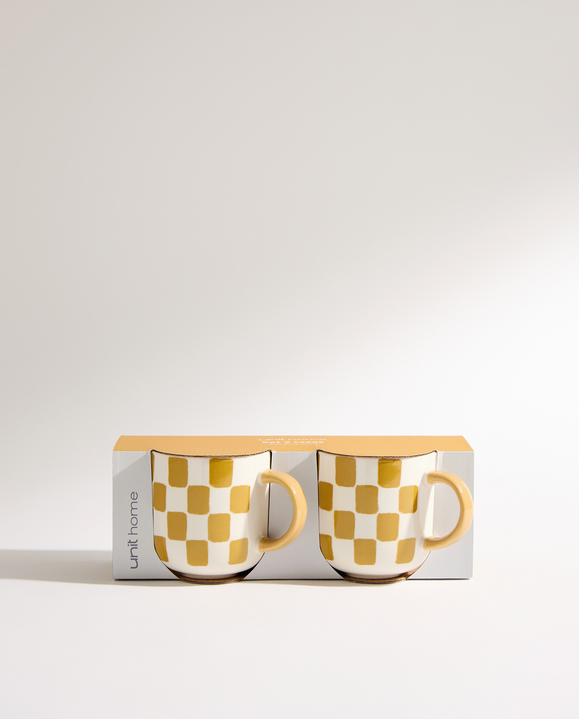 Set de 2 tazas mugs Damero Amarillo-5
