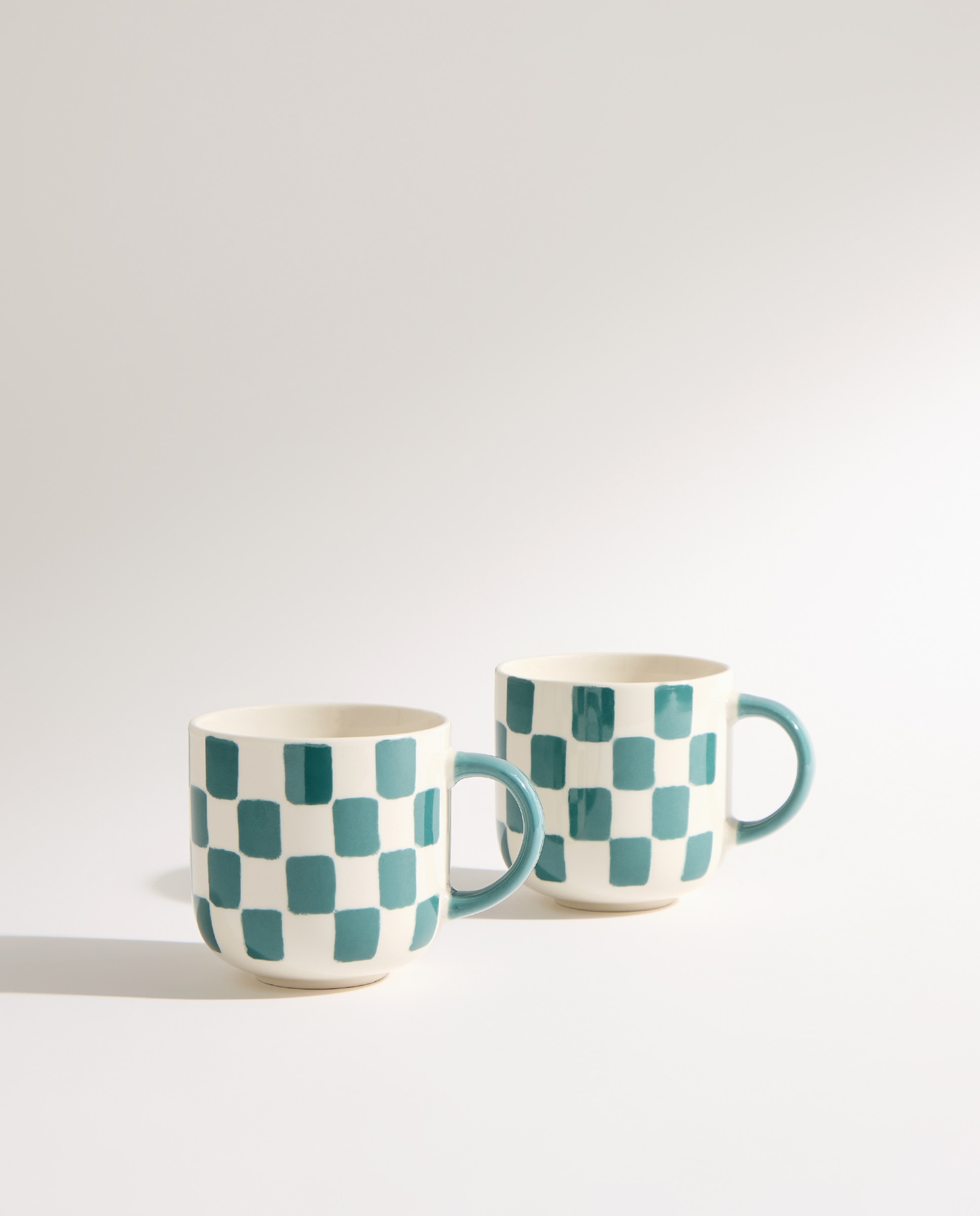 Set de 2 tazas mugs Damero Verde-2