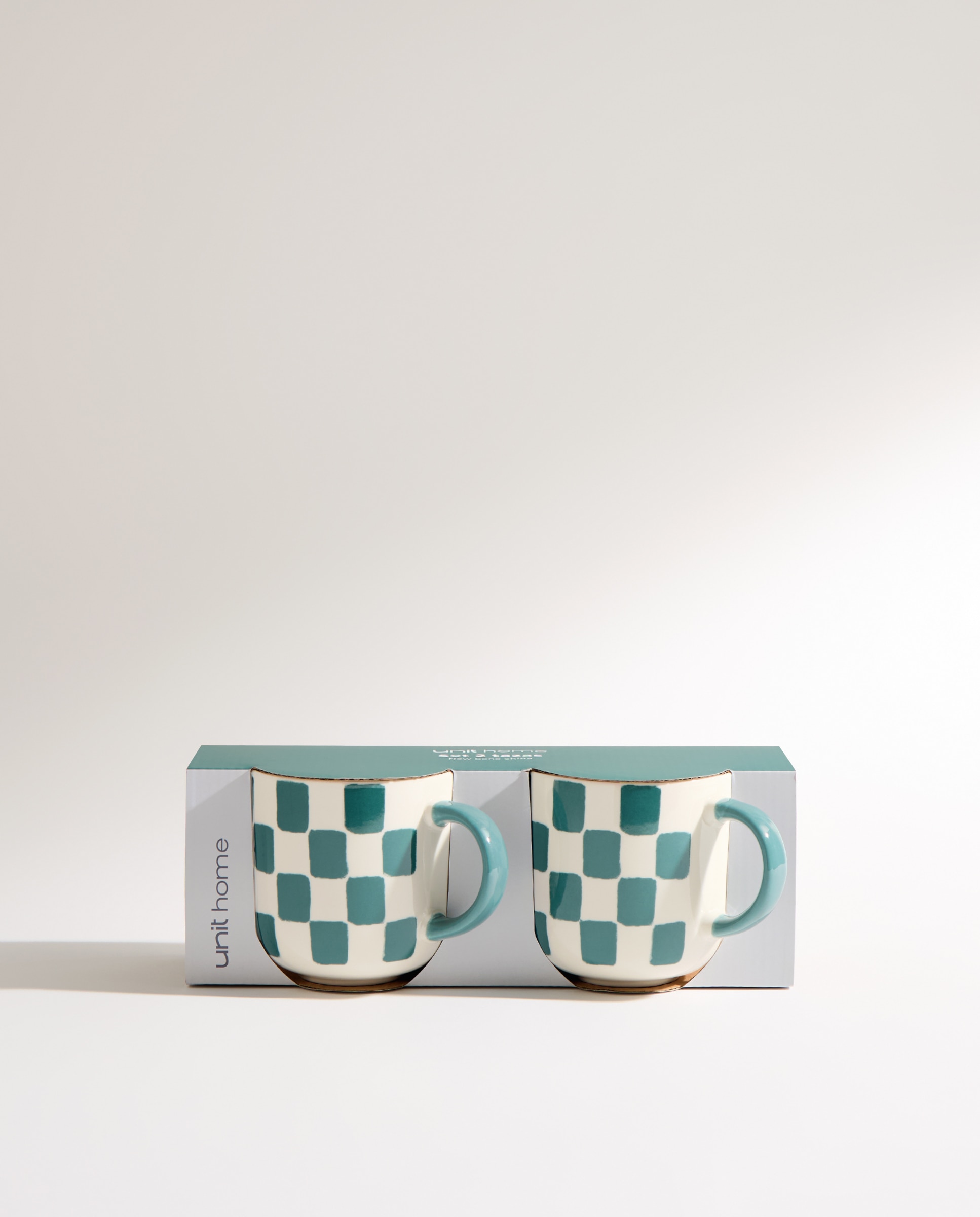 Set de 2 tazas mugs Damero Verde-5