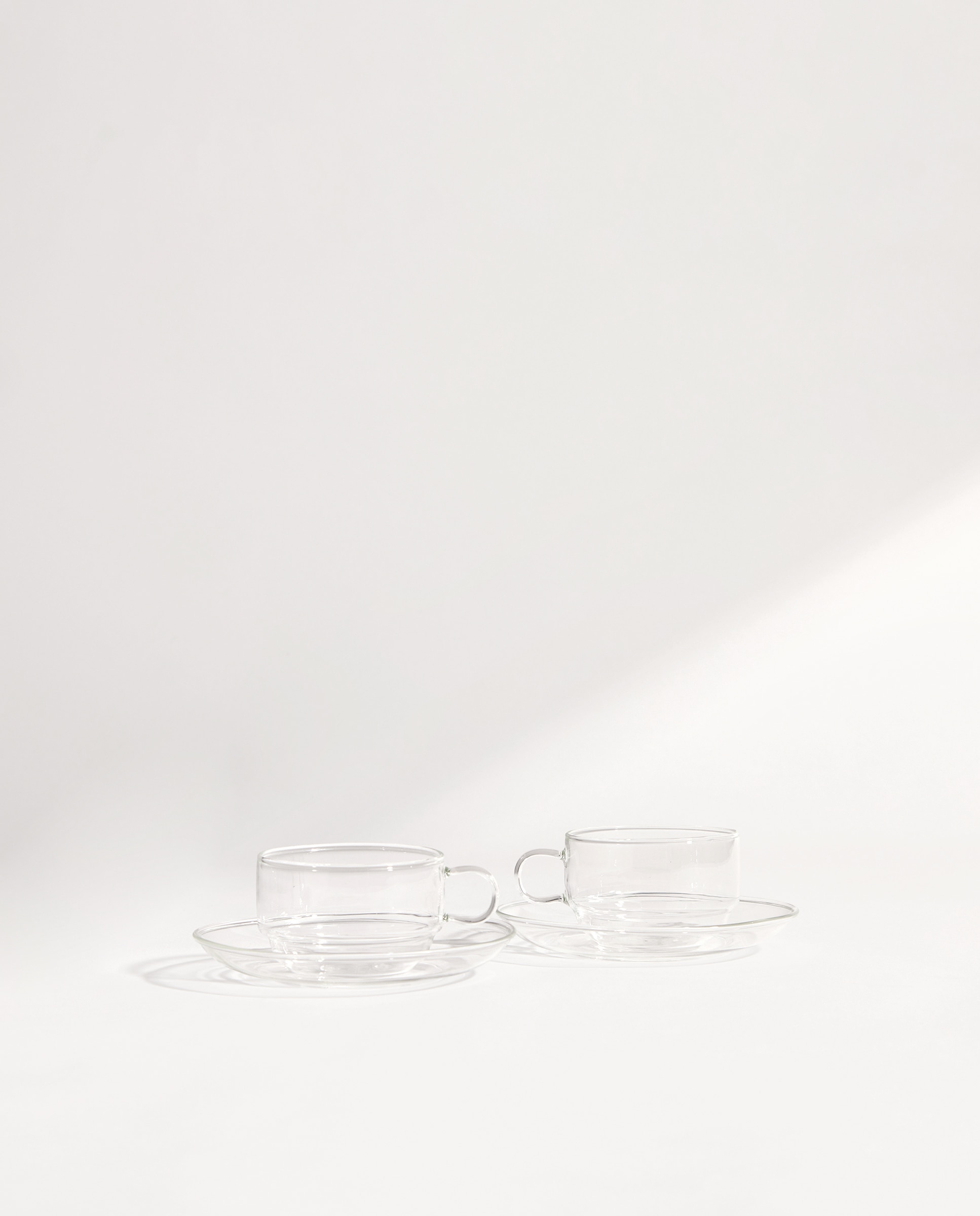 Set de 2 tazas de café con plato Lyon Transparente-2