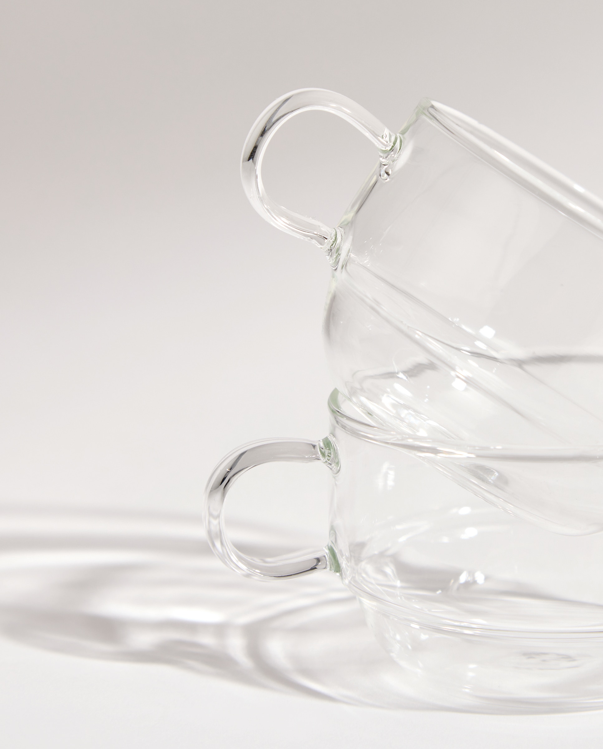 Set de 2 tazas de café con plato Lyon Transparente-3