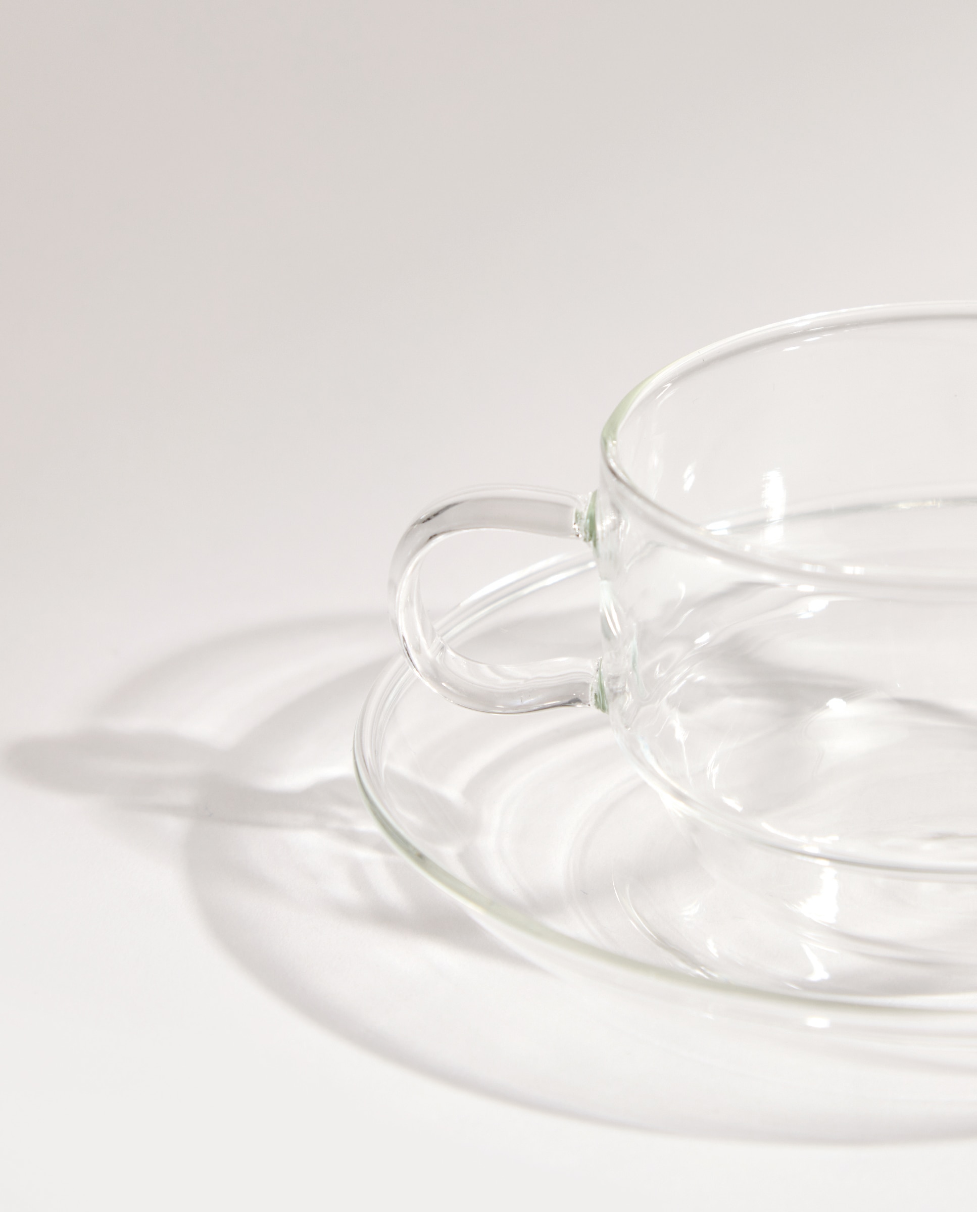 Set de 2 tazas de café con plato Lyon Transparente-4