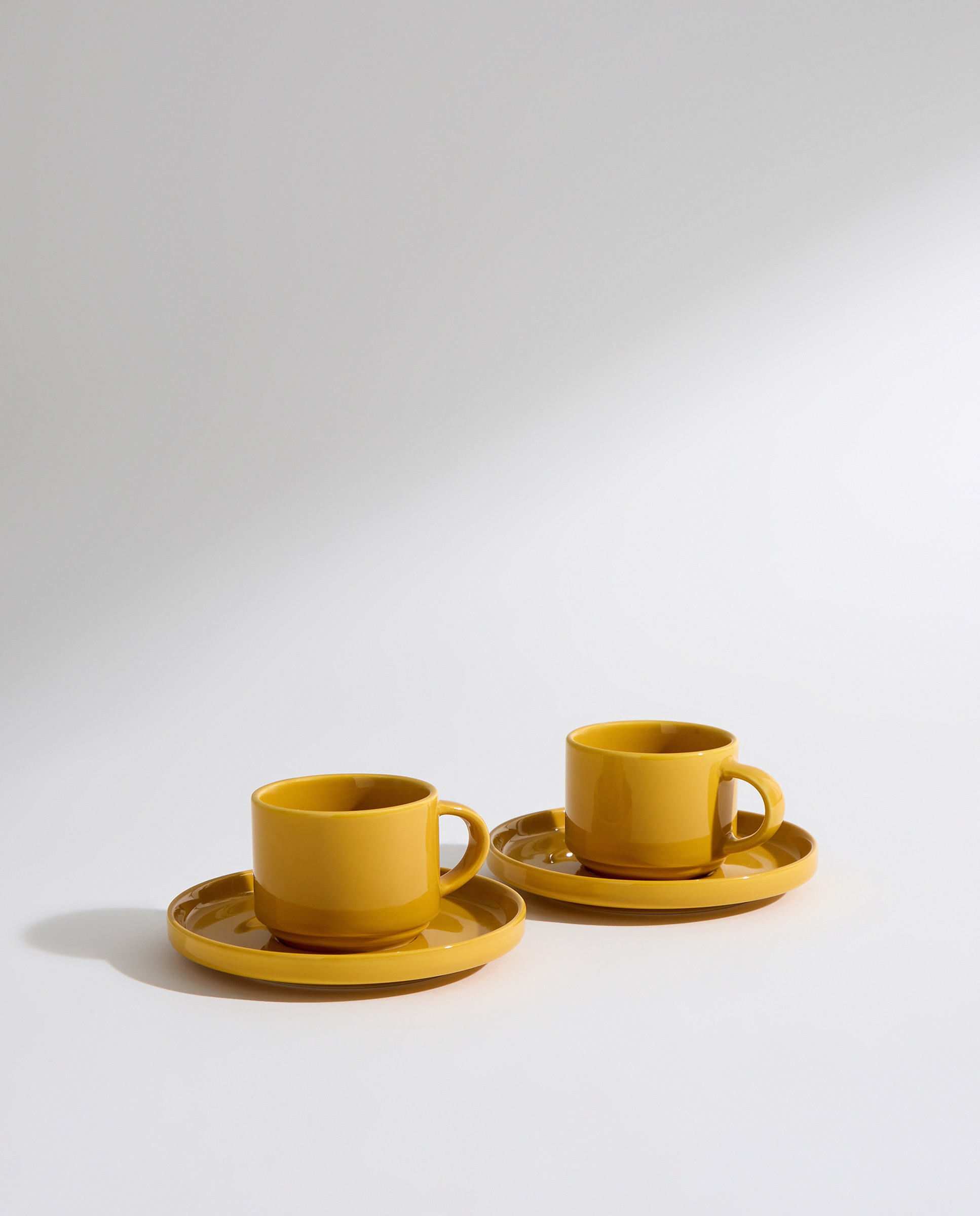 Set de 2 tazas de café con plato Siena Amarillo-2