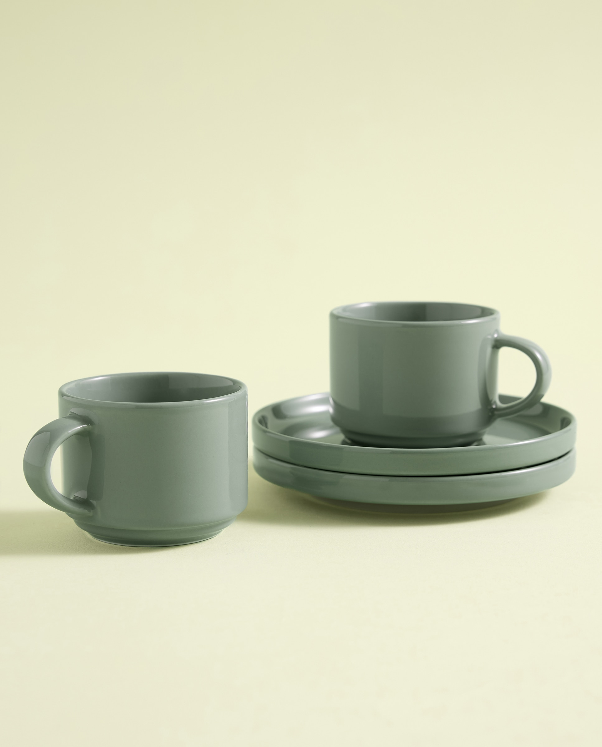 Imagen 0 de Set de 2 tazas de café con plato Siena