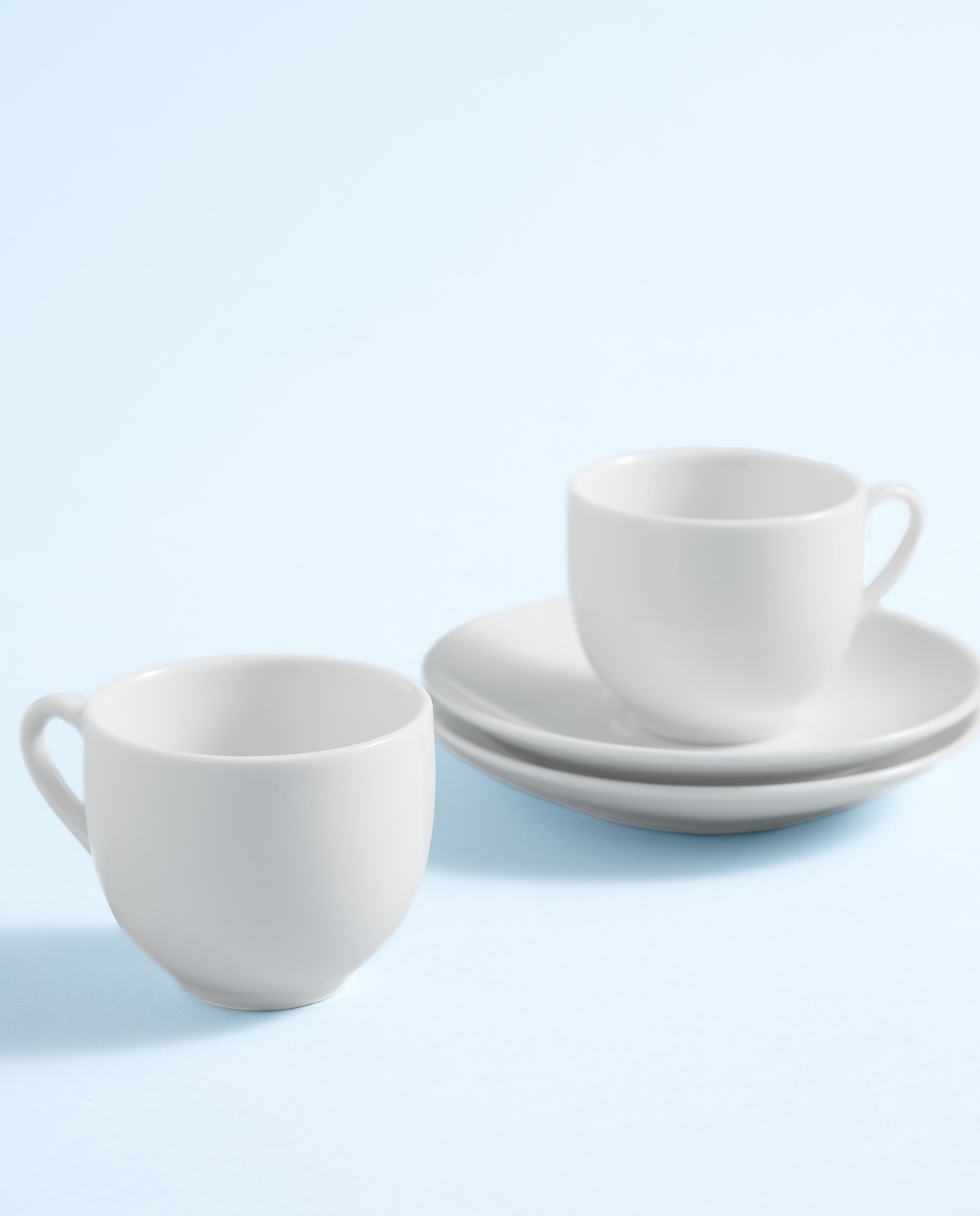 Imagen 0 de Set de 2 tazas de café con plato de porcelana Bianca
