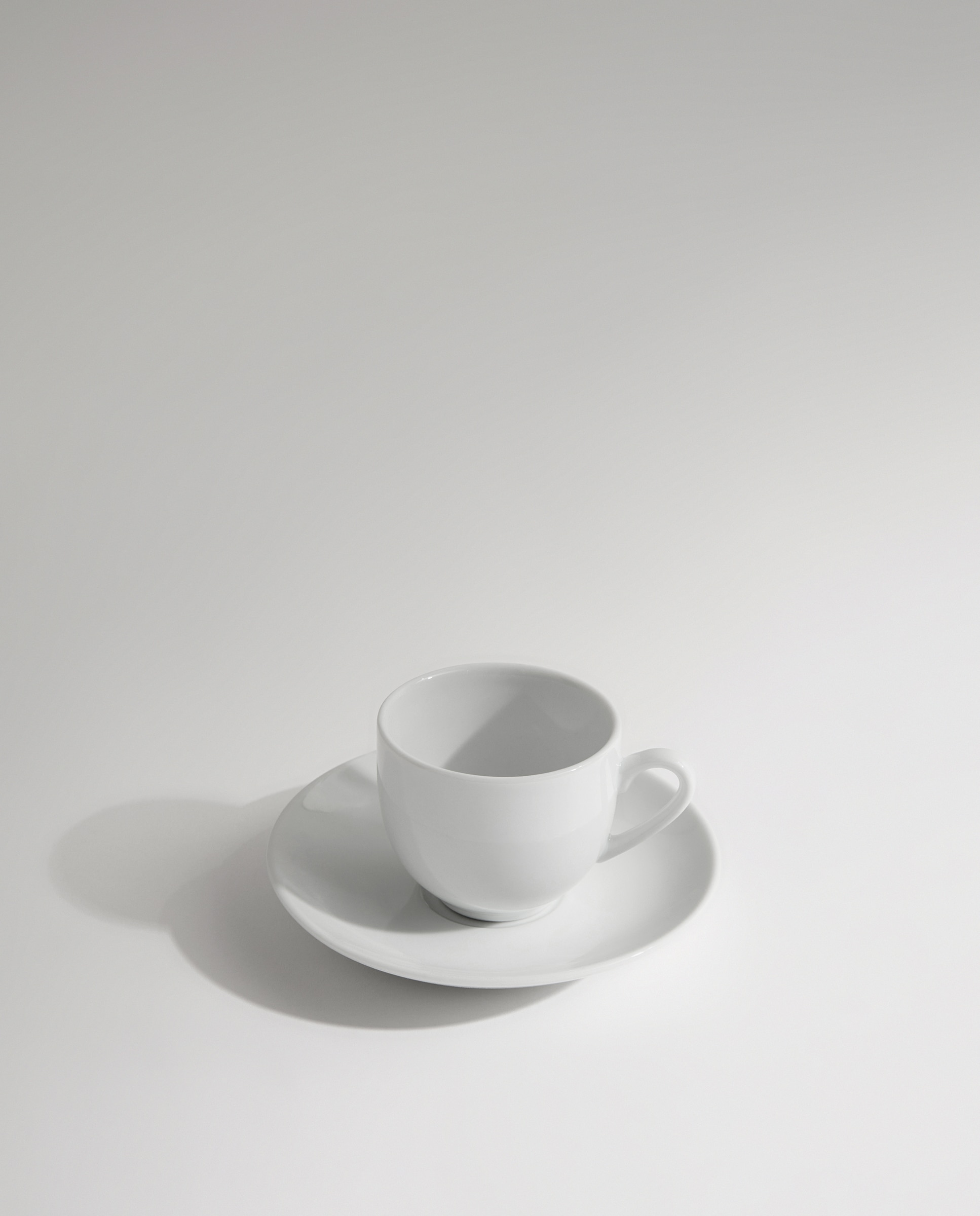 Set de 2 tazas de café con plato de porcelana Bianca Blanco-3