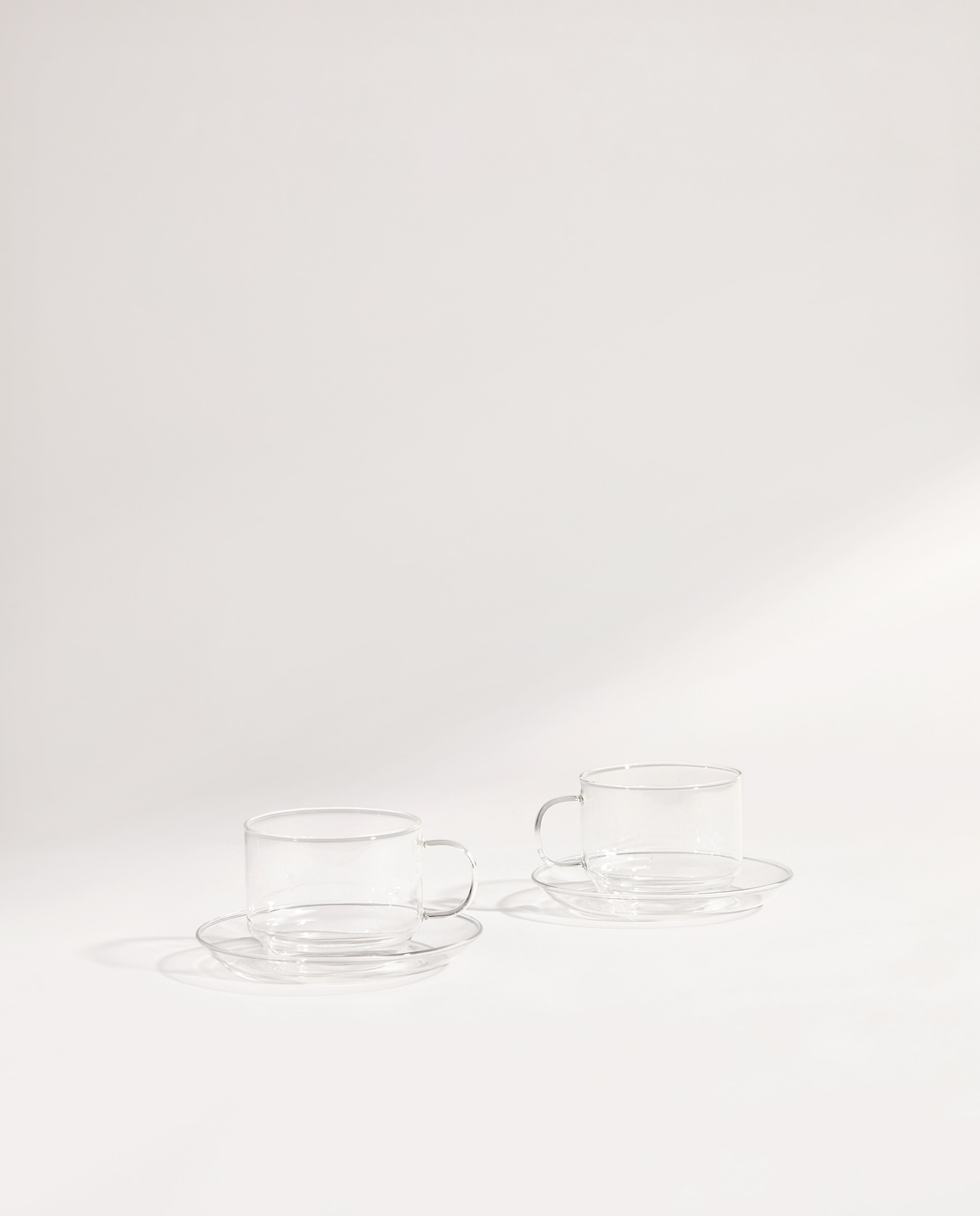 Set de 2 tazas de té con plato Lyon Transparente-2