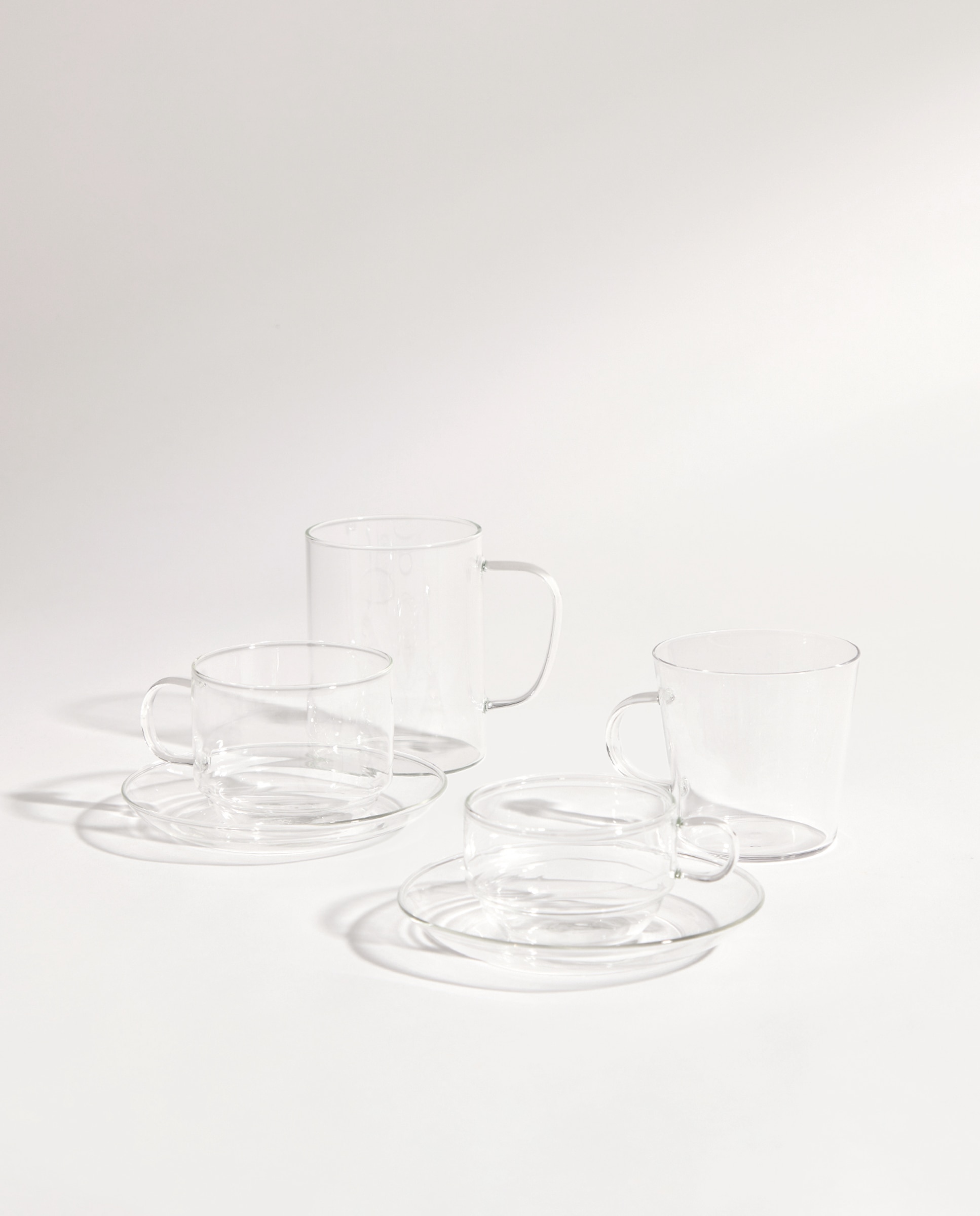 Set de 2 tazas de té con plato Lyon Transparente-6