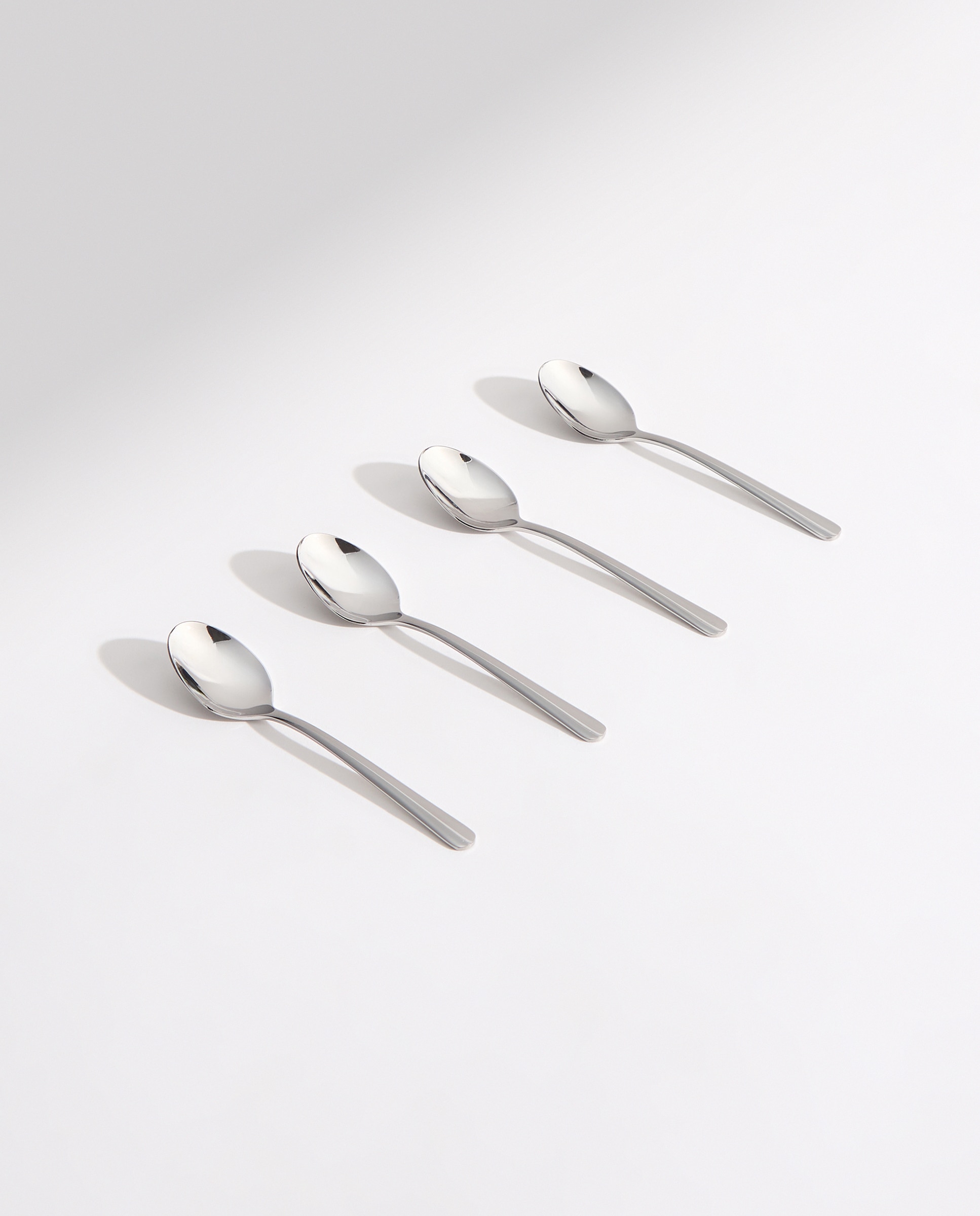 Set de 4 cucharas de café Contemporánea Plateado-2