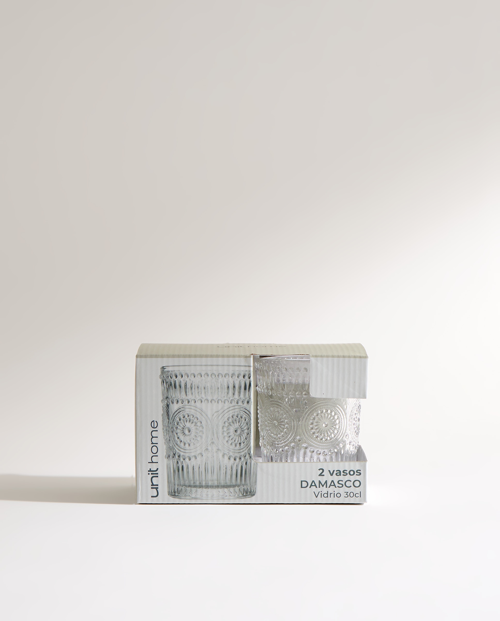 Set de 2 vasos bajos Damasco Transparente-4