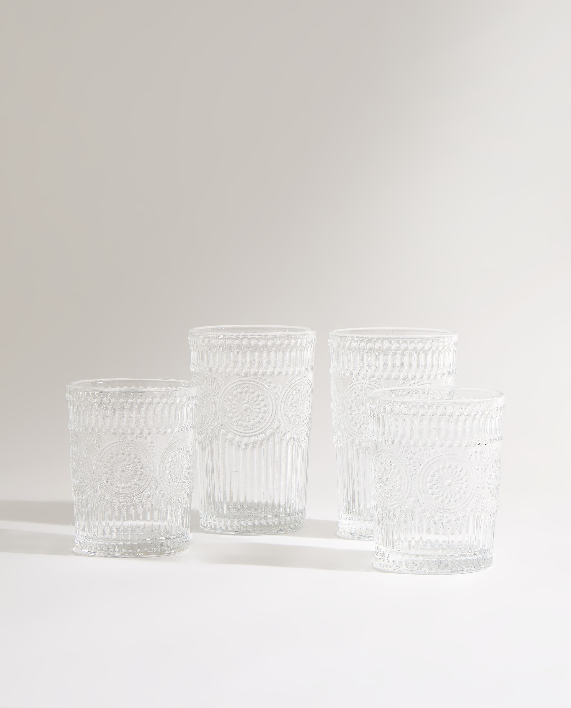 Set de 2 vasos bajos Damasco Transparente-5
