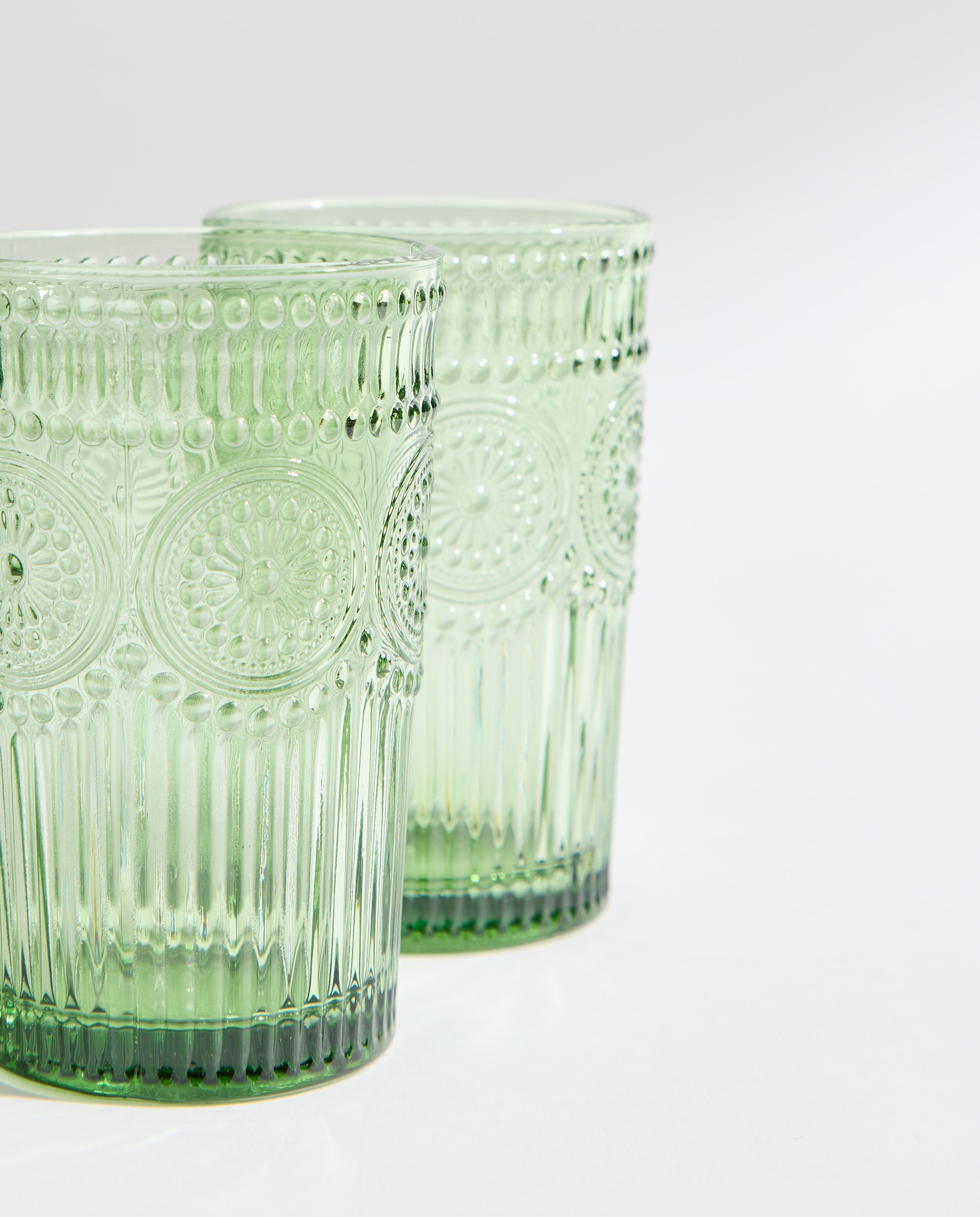 Set de 2 vasos altos Damasco Verde-4