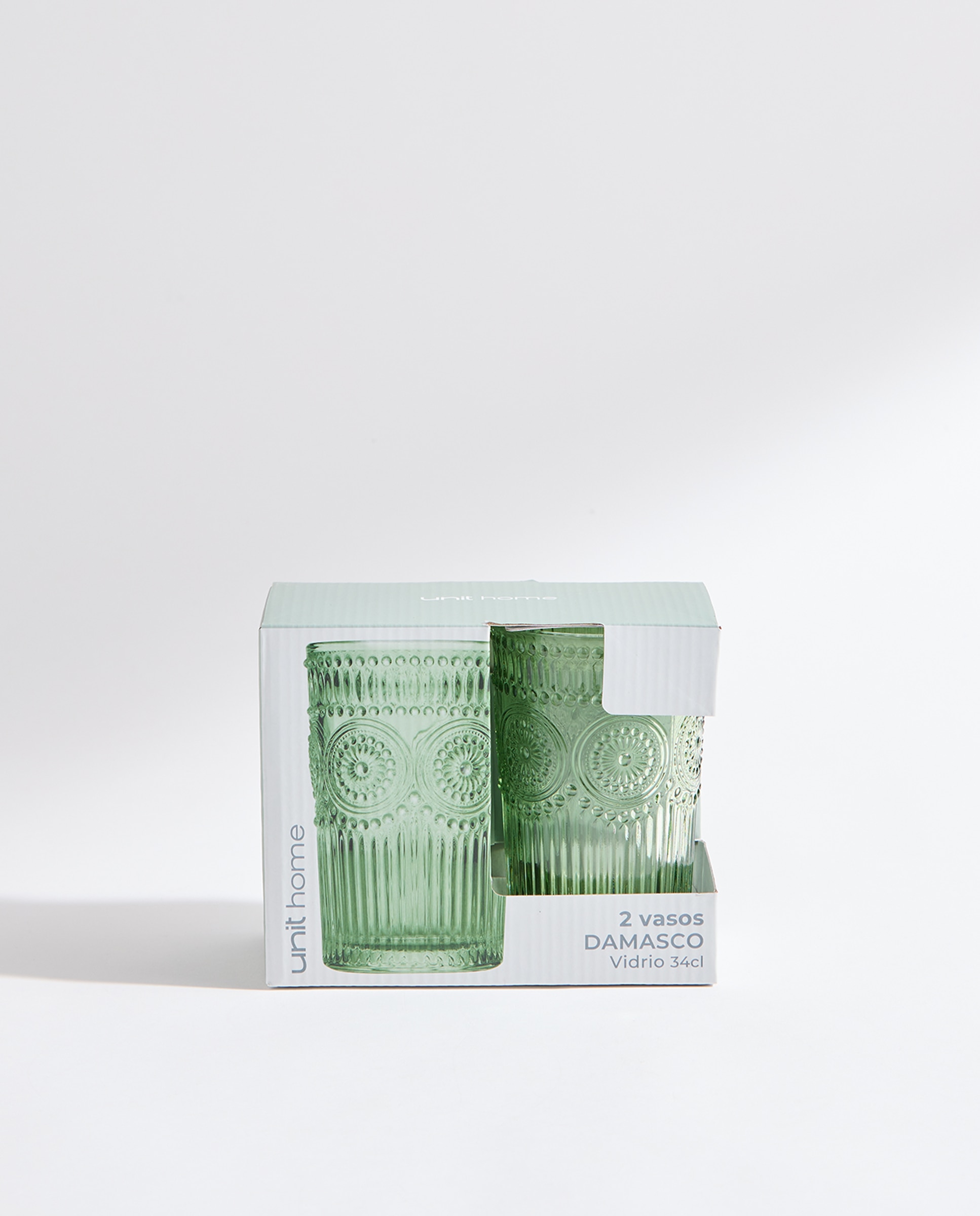 Set de 2 vasos altos Damasco Verde-5
