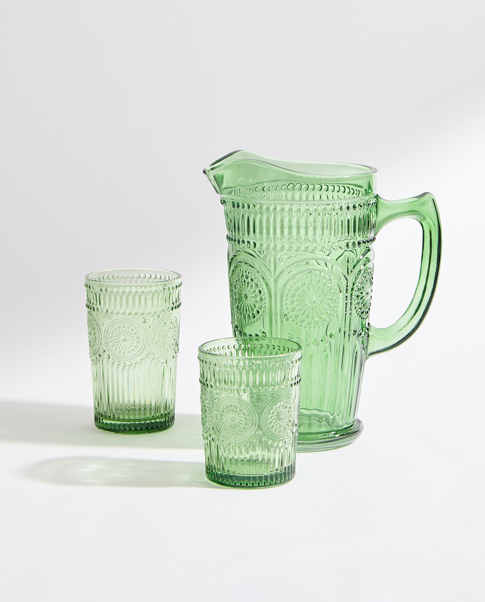 Set de 2 vasos altos Damasco Verde-6