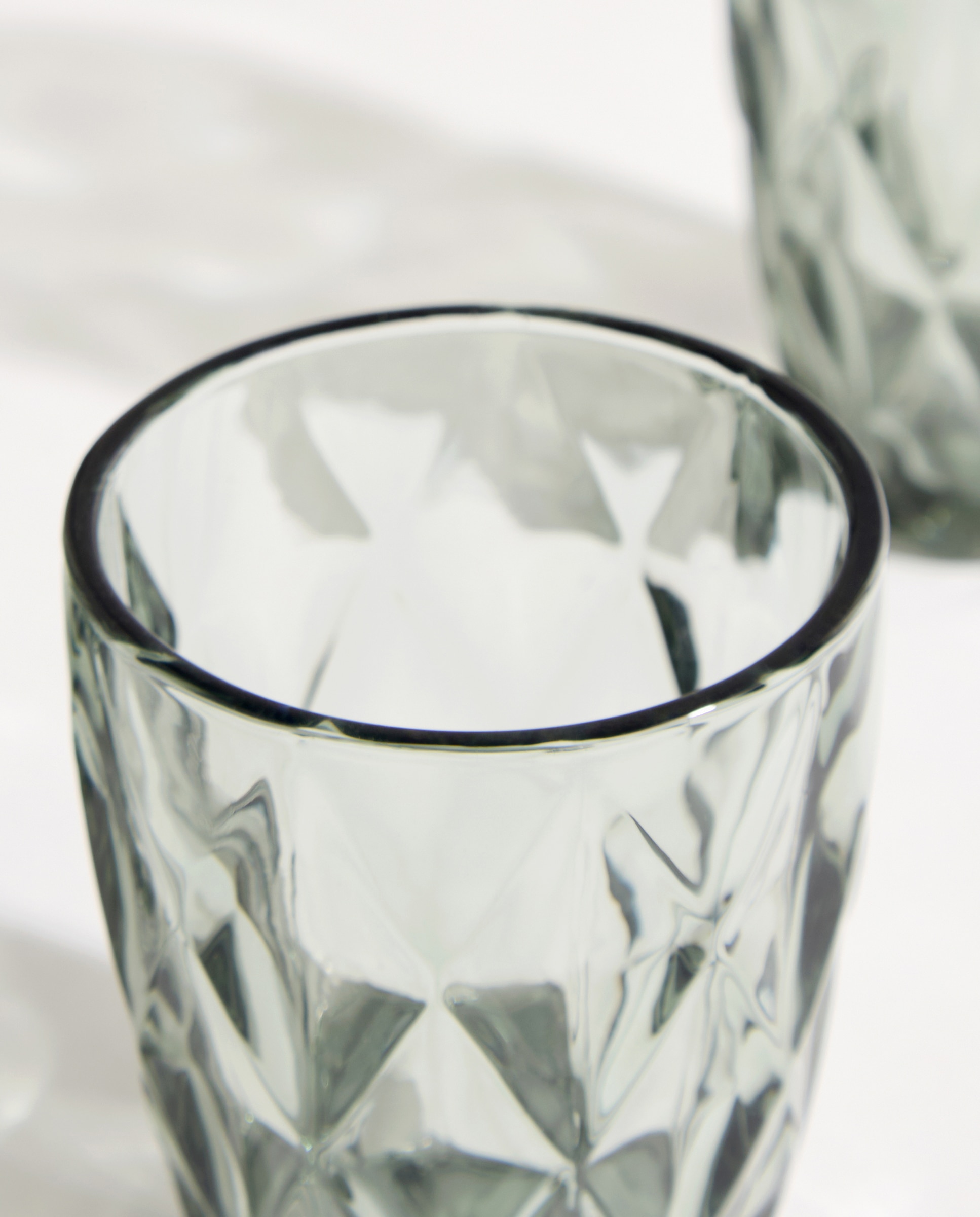 Set de 4 vasos bajos de agua Rombo Gris claro-2